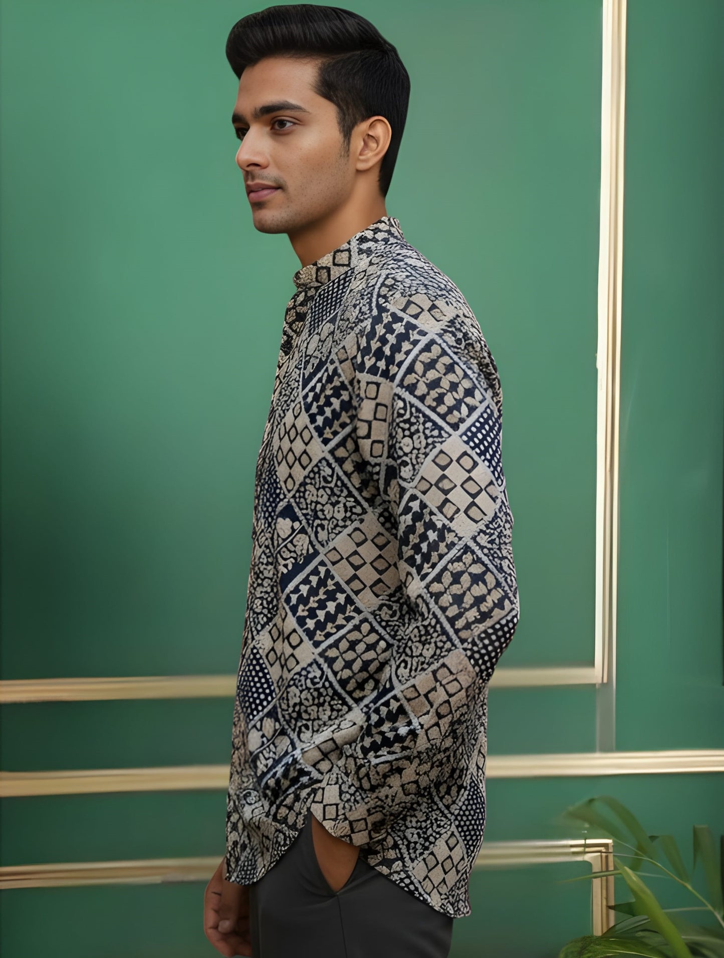 Tattva Men Printed Super Short Kurta