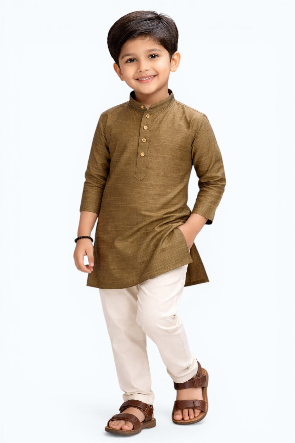 TATTVA Boys Cotton Solid Ethnic Kurta