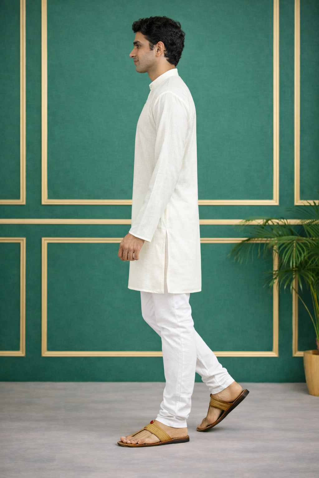 Tattva Men Premium Cotton Solid Straight Kurta