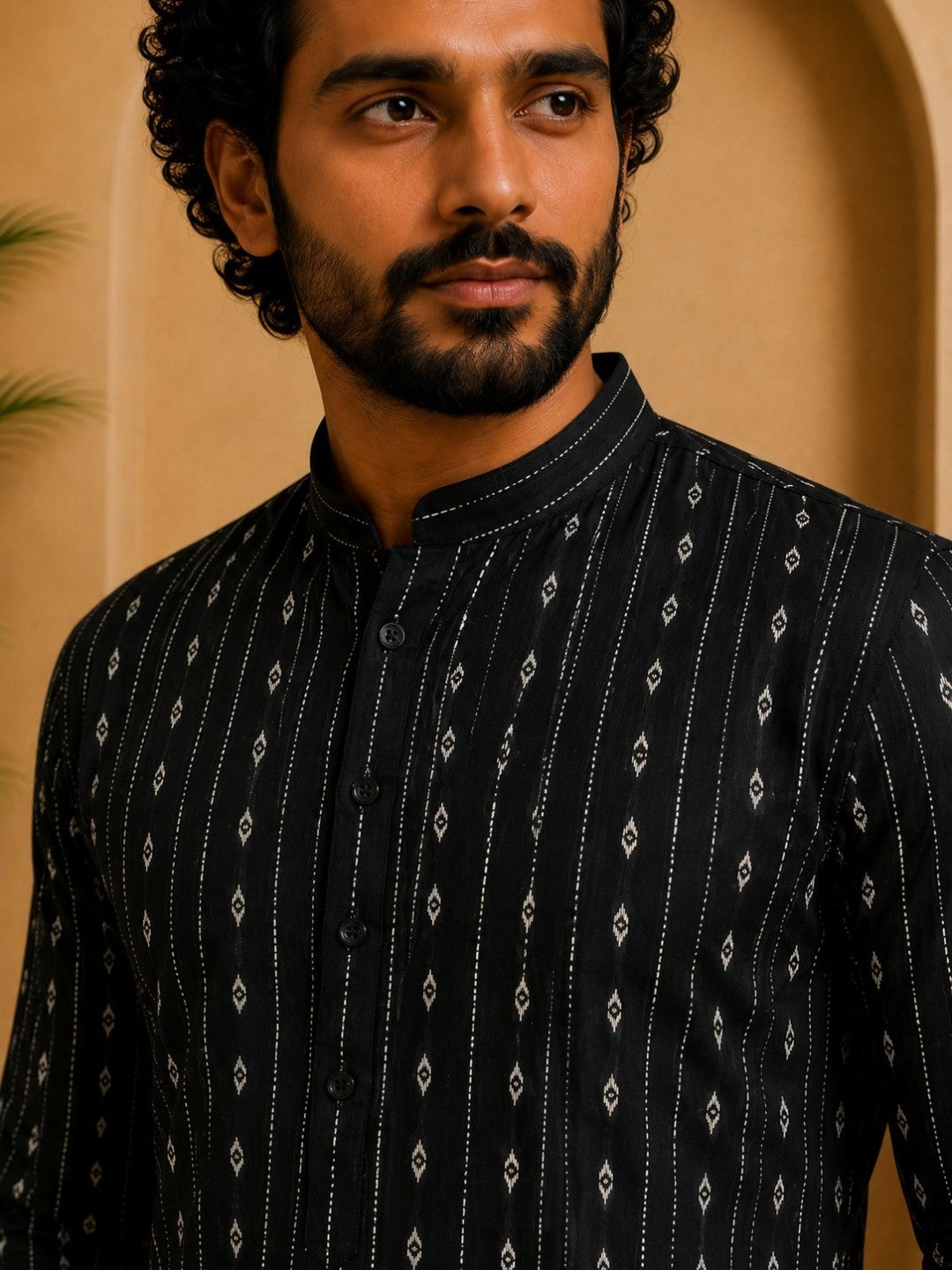 Tattva Woven Design Thread Work Super Short Kurta