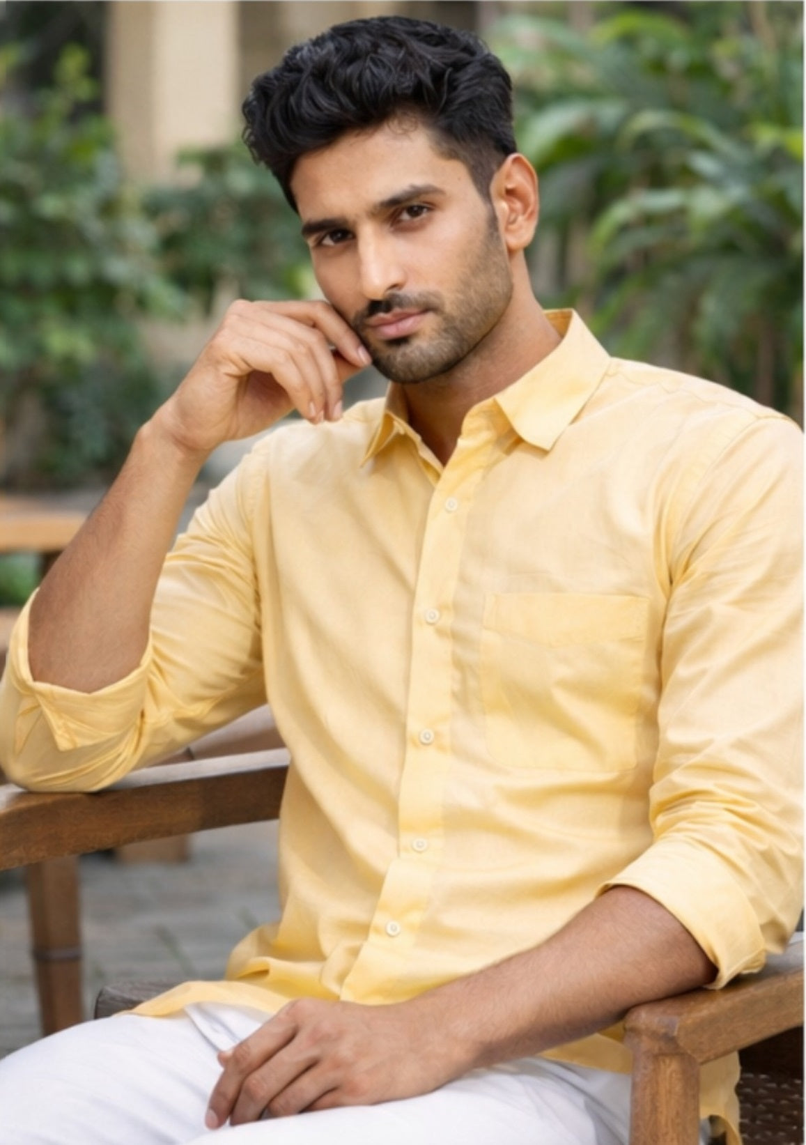 Tattva Men Solid Premium Polyester Casual Shirt