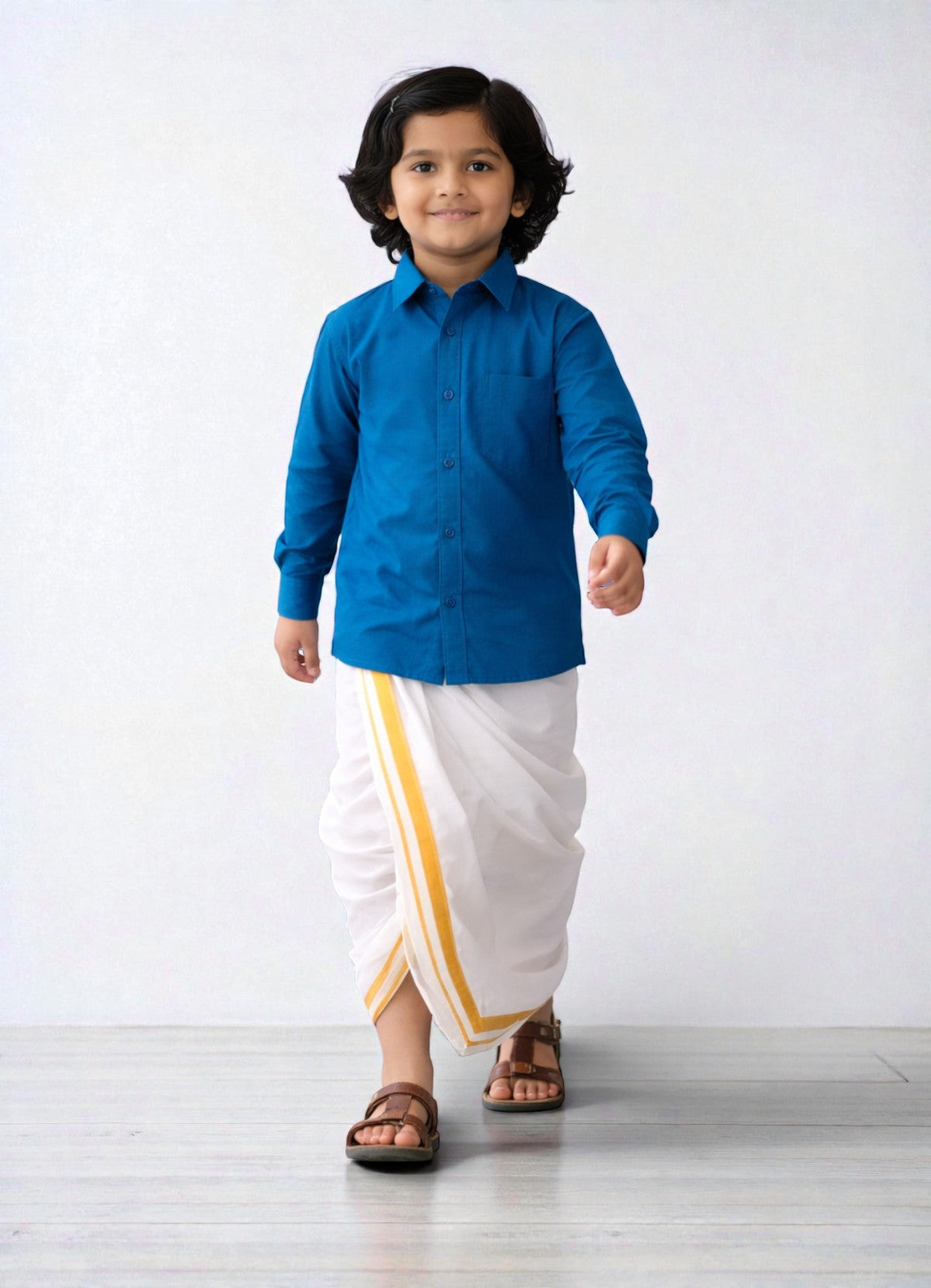 TATTVA Boys Solid Cotton Full Sleeves Shirt