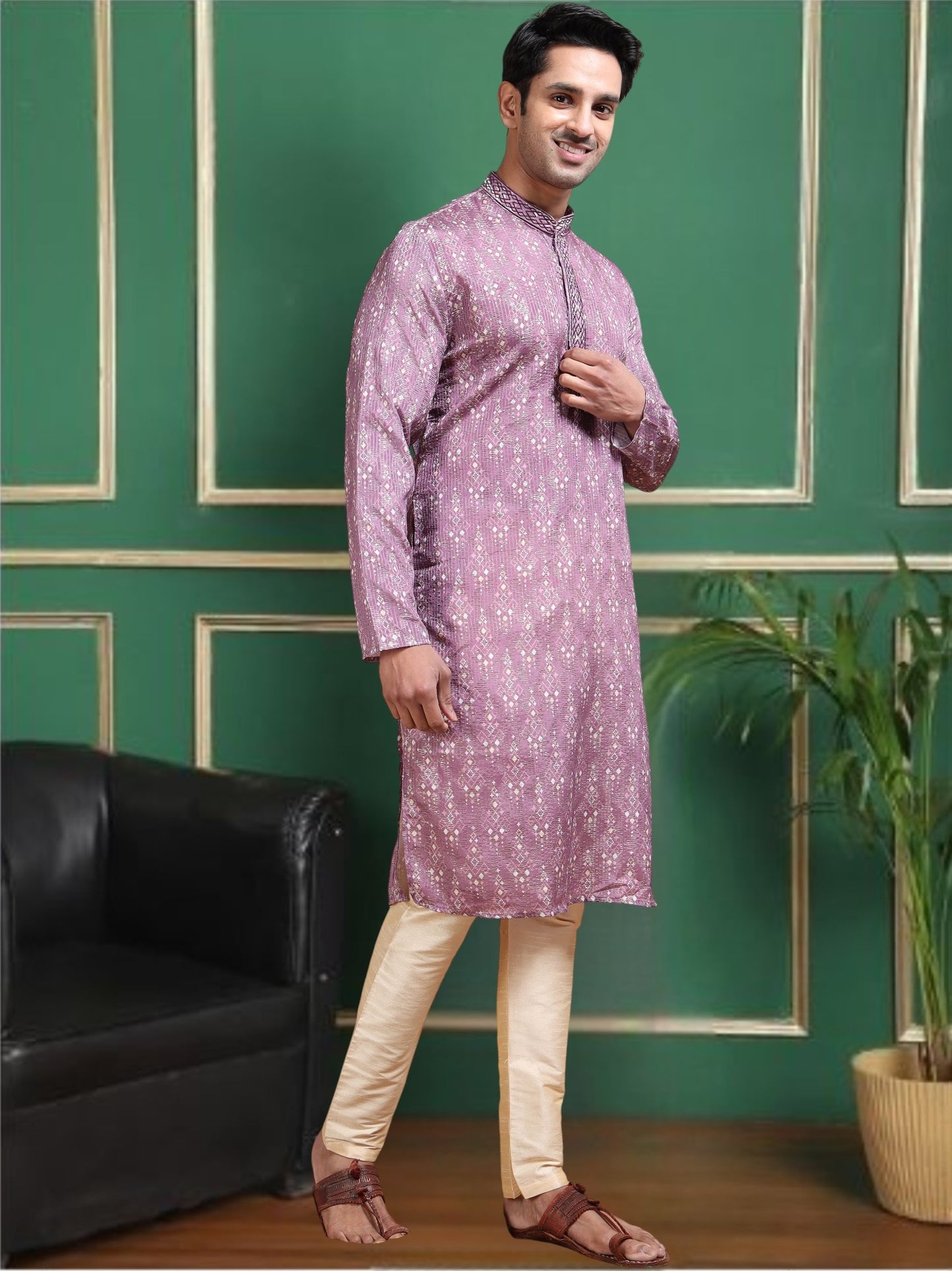 Tattva Men Empire Sequinned Kurta with Pyjamas