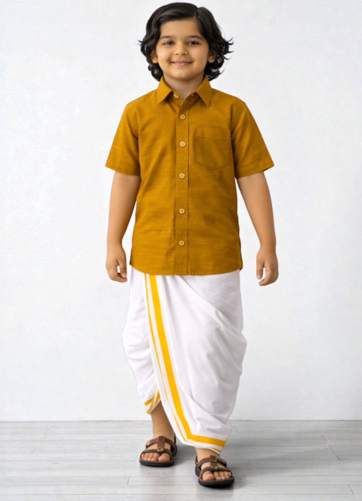 TATTVA Boys Solid Cotton Half Sleeves Shirt