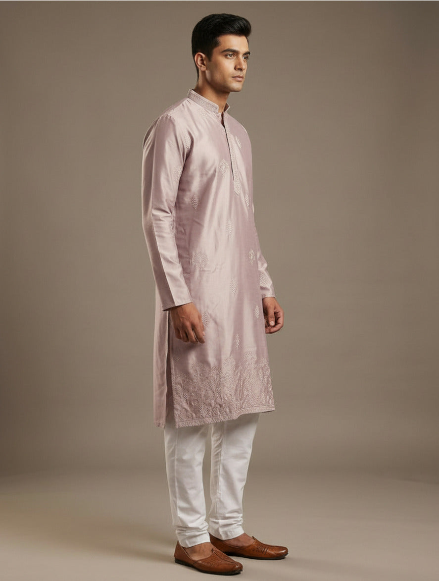 Tattva Men Embroidered Threadwork Kurta with Pyjama