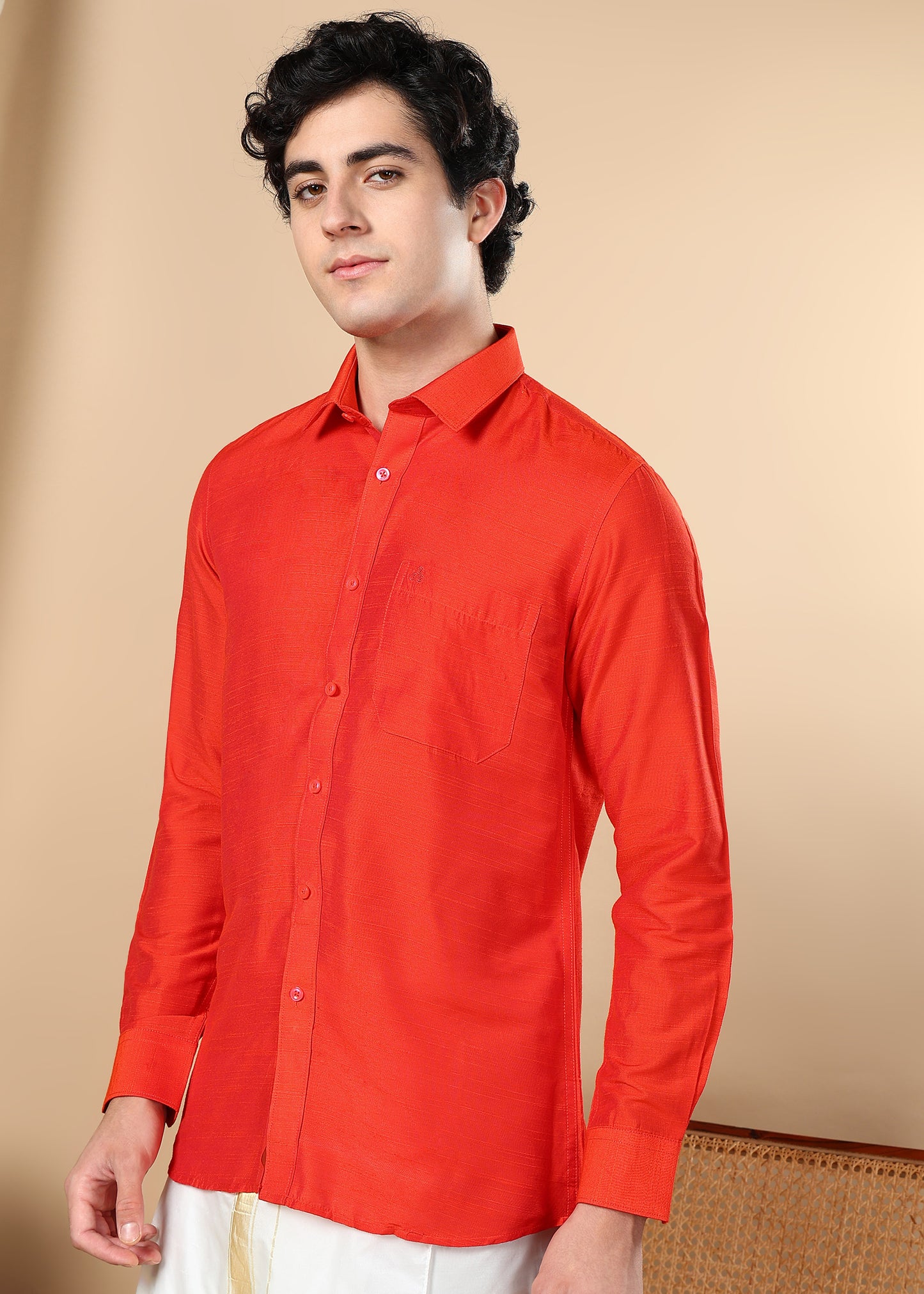 Tattva Men Orange Solid Shirt