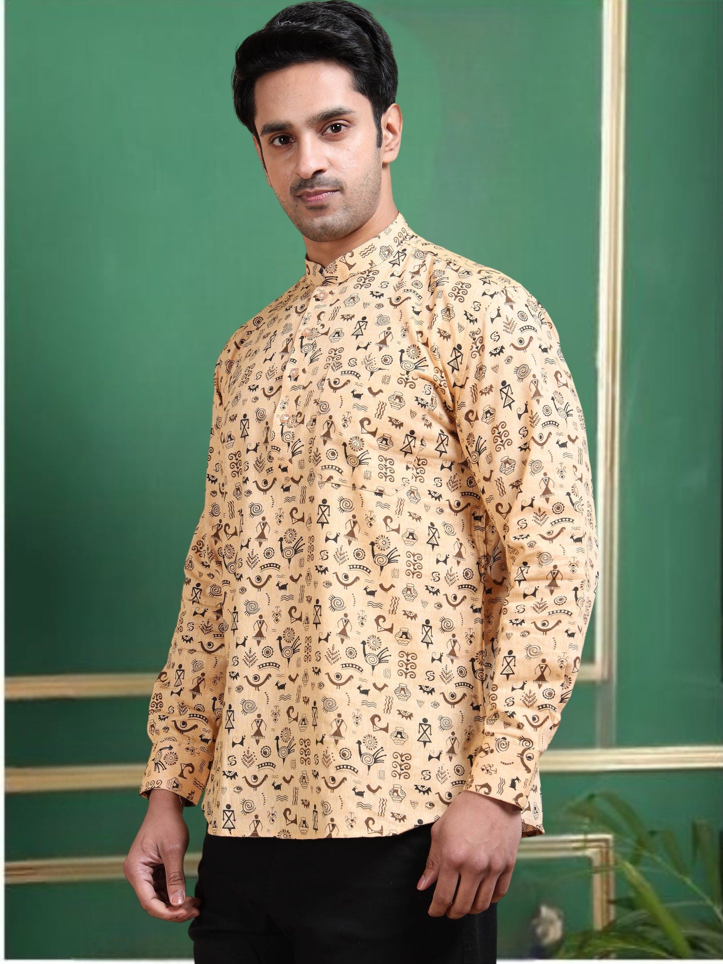 Tattva Men Printed Super Short Kurta