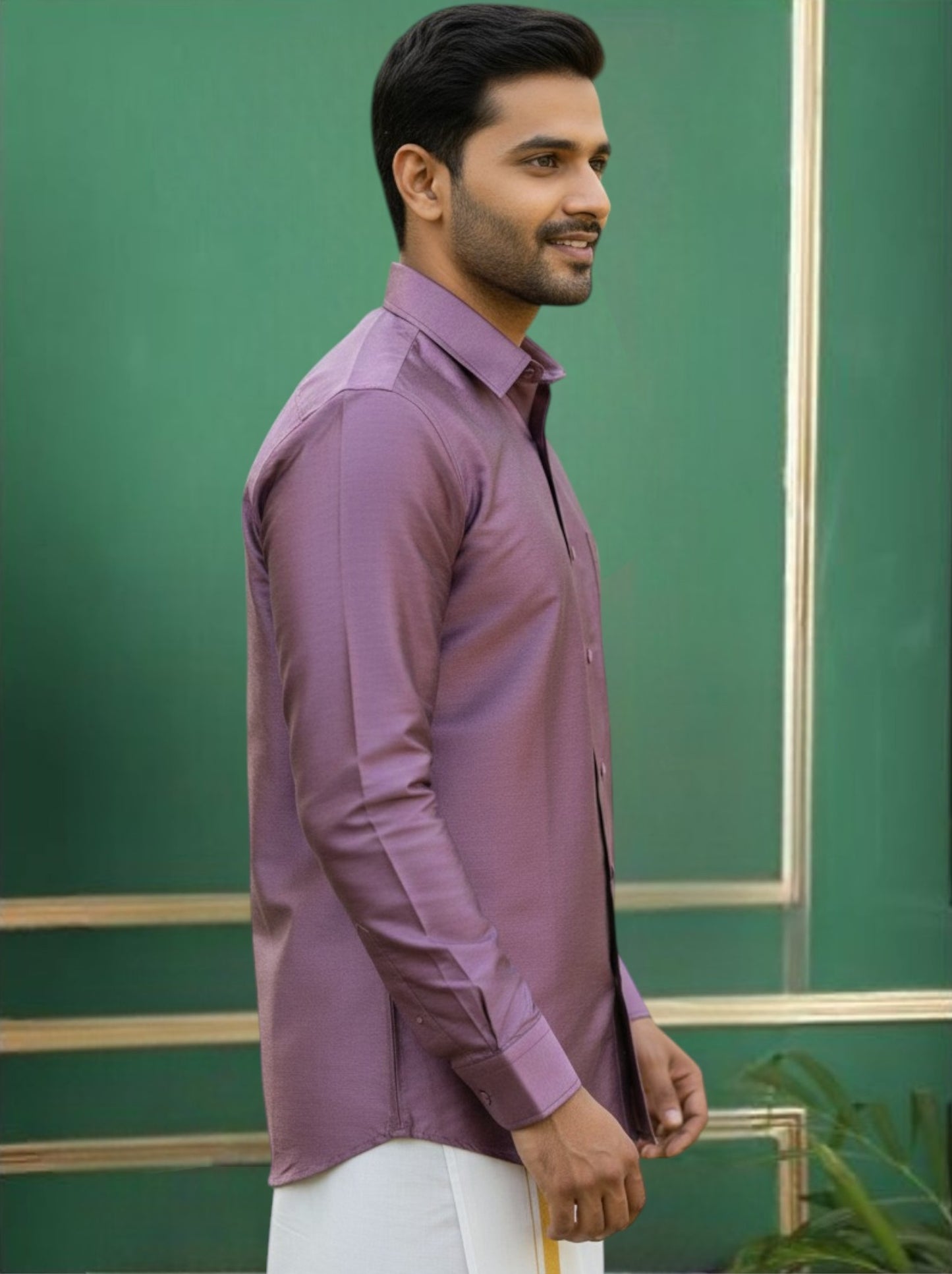 Tattva Mens Purple Solid Shirt