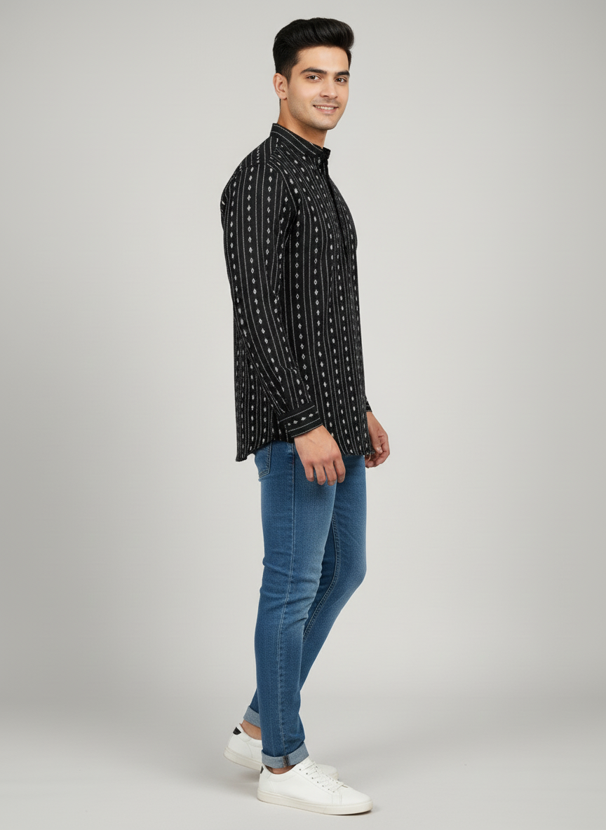 Tattva Woven Design Thread Work Super Short Kurta