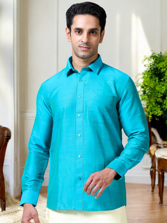 Tattva Men Slim Fit Solid Cut Away Collar Formal Shirt