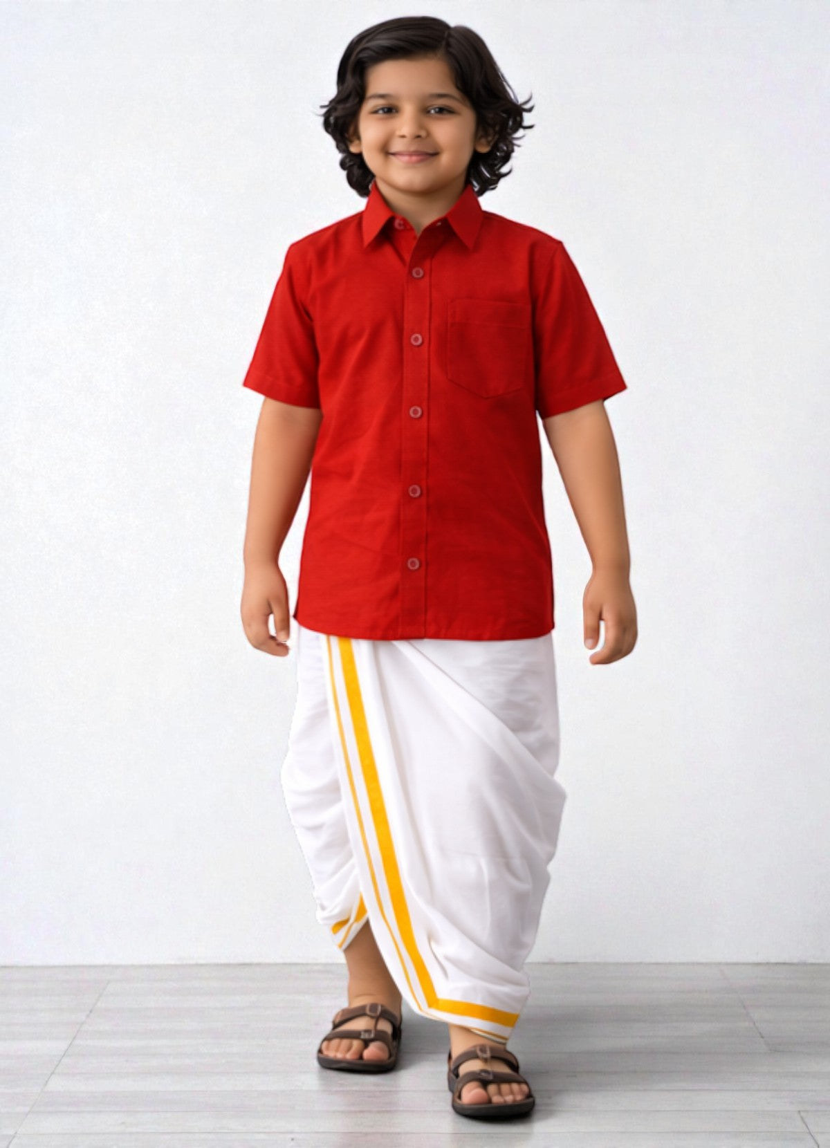 TATTVA Boys Solid Cotton Half Sleeves Shirt