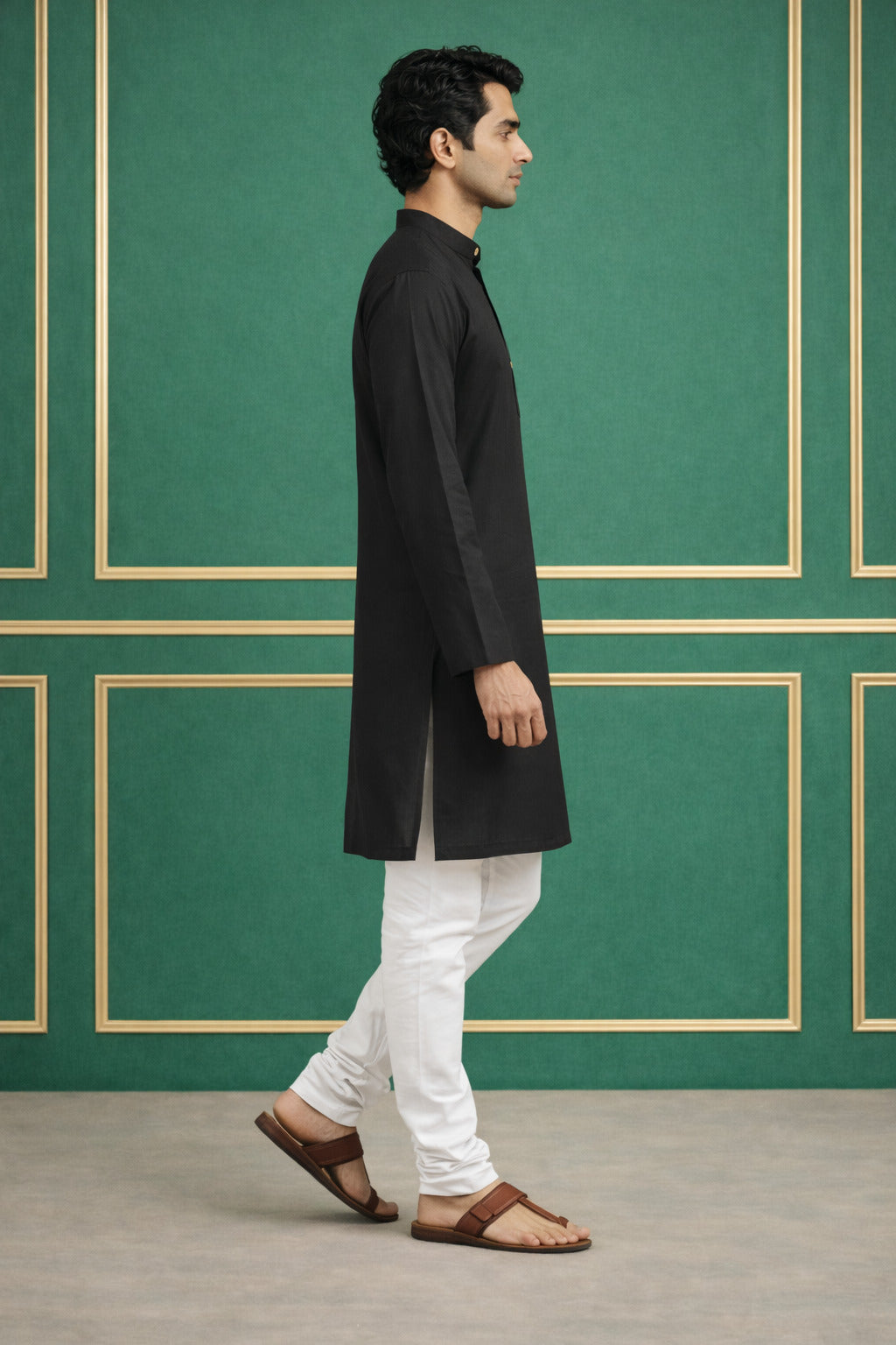 Tattva Men Premium Cotton Solid Straight Kurta