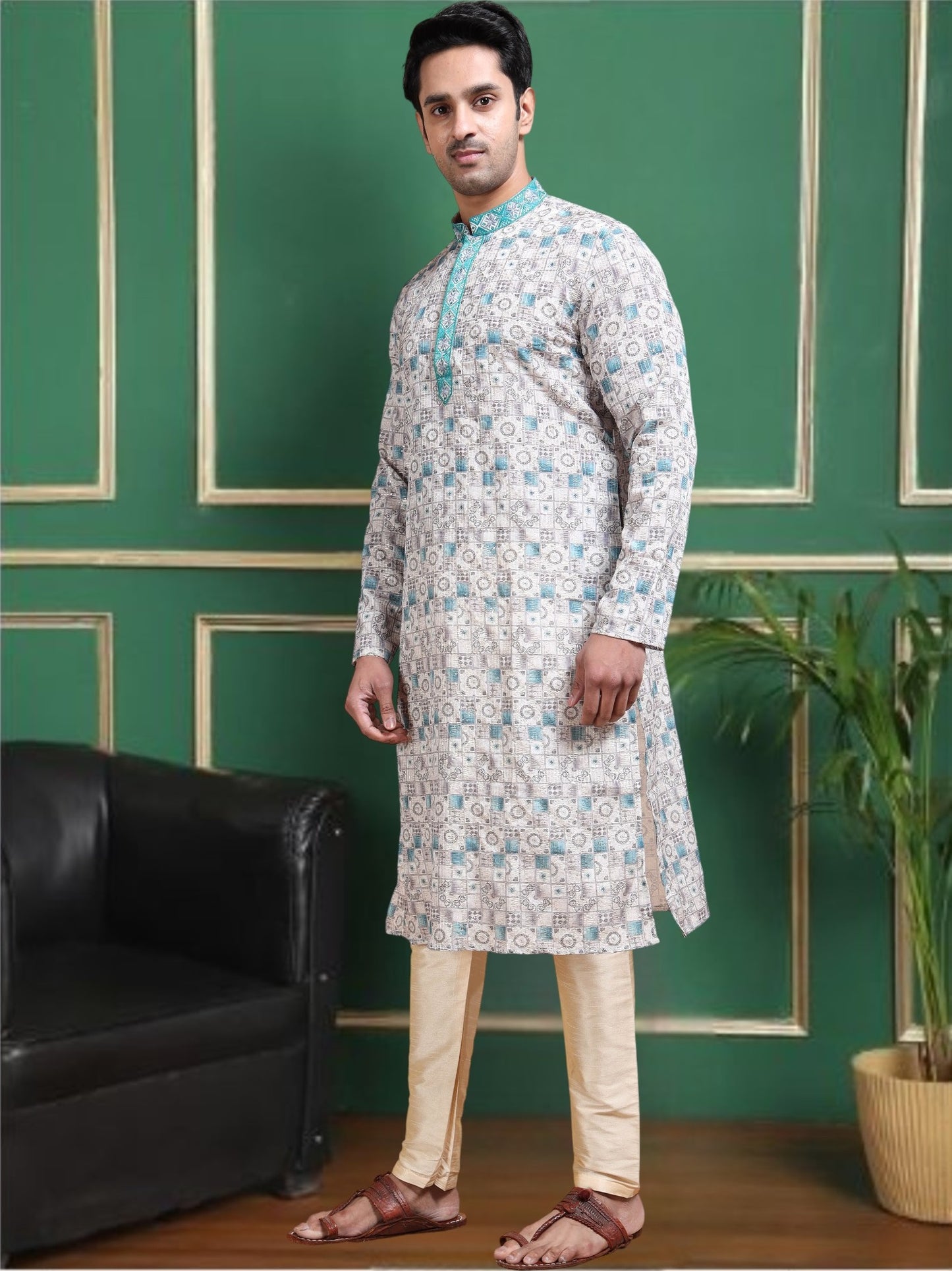 Tattva Men Empire Sequinned Kurta with Pyjamas