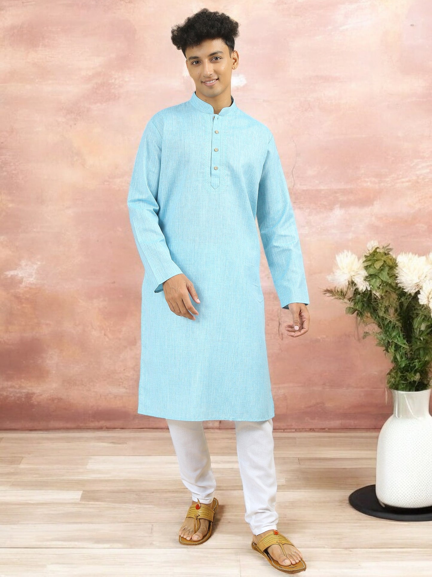 Tattva Men Cotton Blend Kurta Pyjama Set