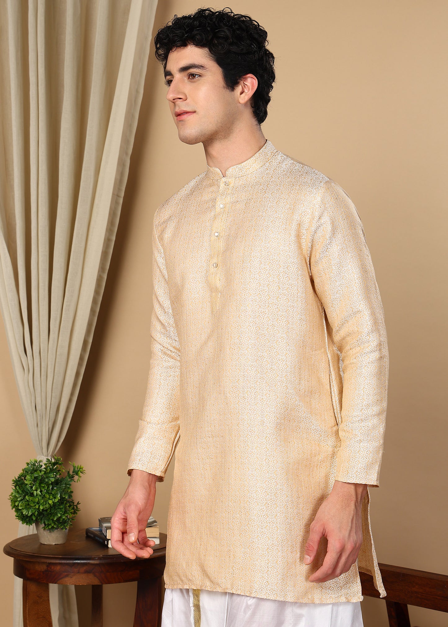 Tattva Ethnic Motifs Printed Mandarin Collar Straight Kurta