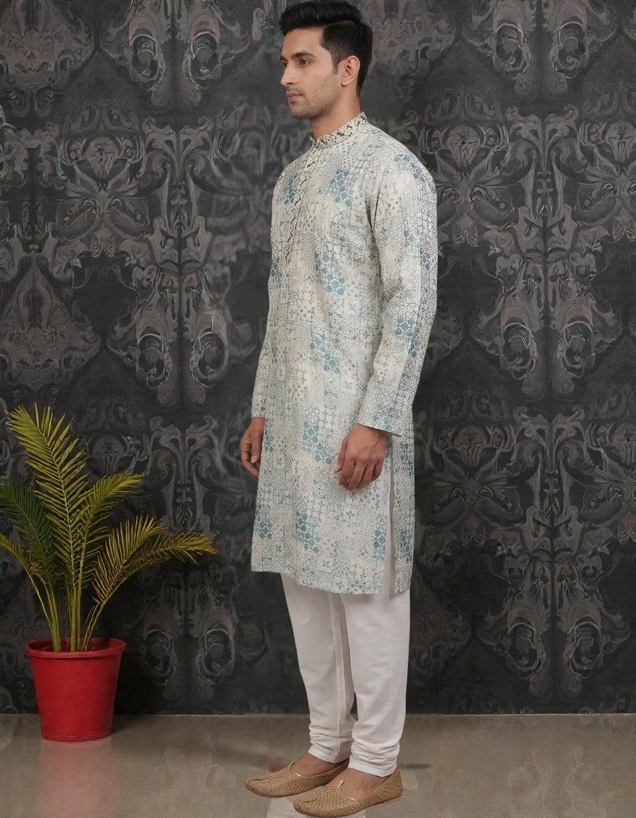 Tattva Men Sequined Threadwork Kurta with Pyjama