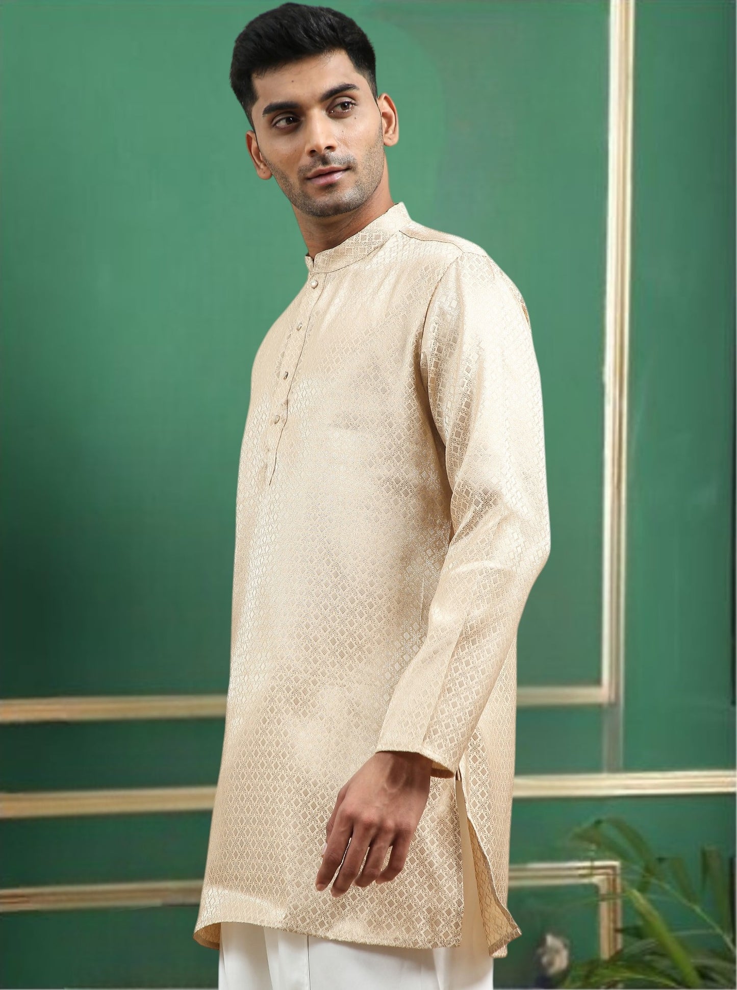 Tattva Mellow Toned brocade Polyster Short Kurta