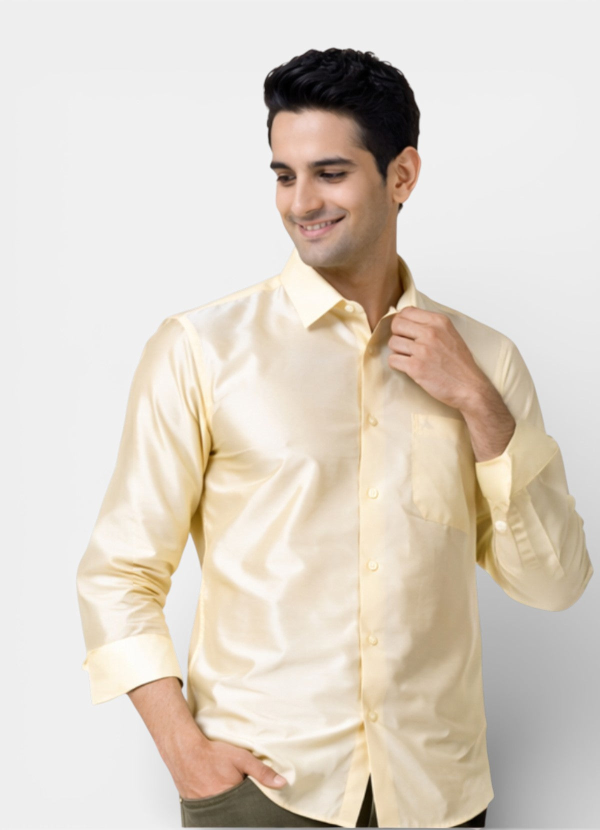 Tattva Men Solid Premium Polyester Casual Shirt