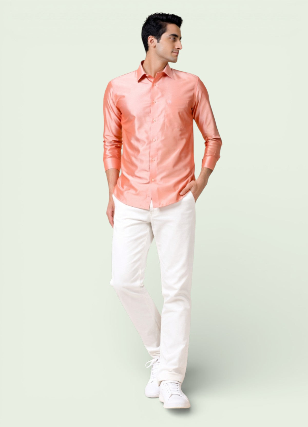 Tattva Men Solid Premium Polyester Casual Shirt