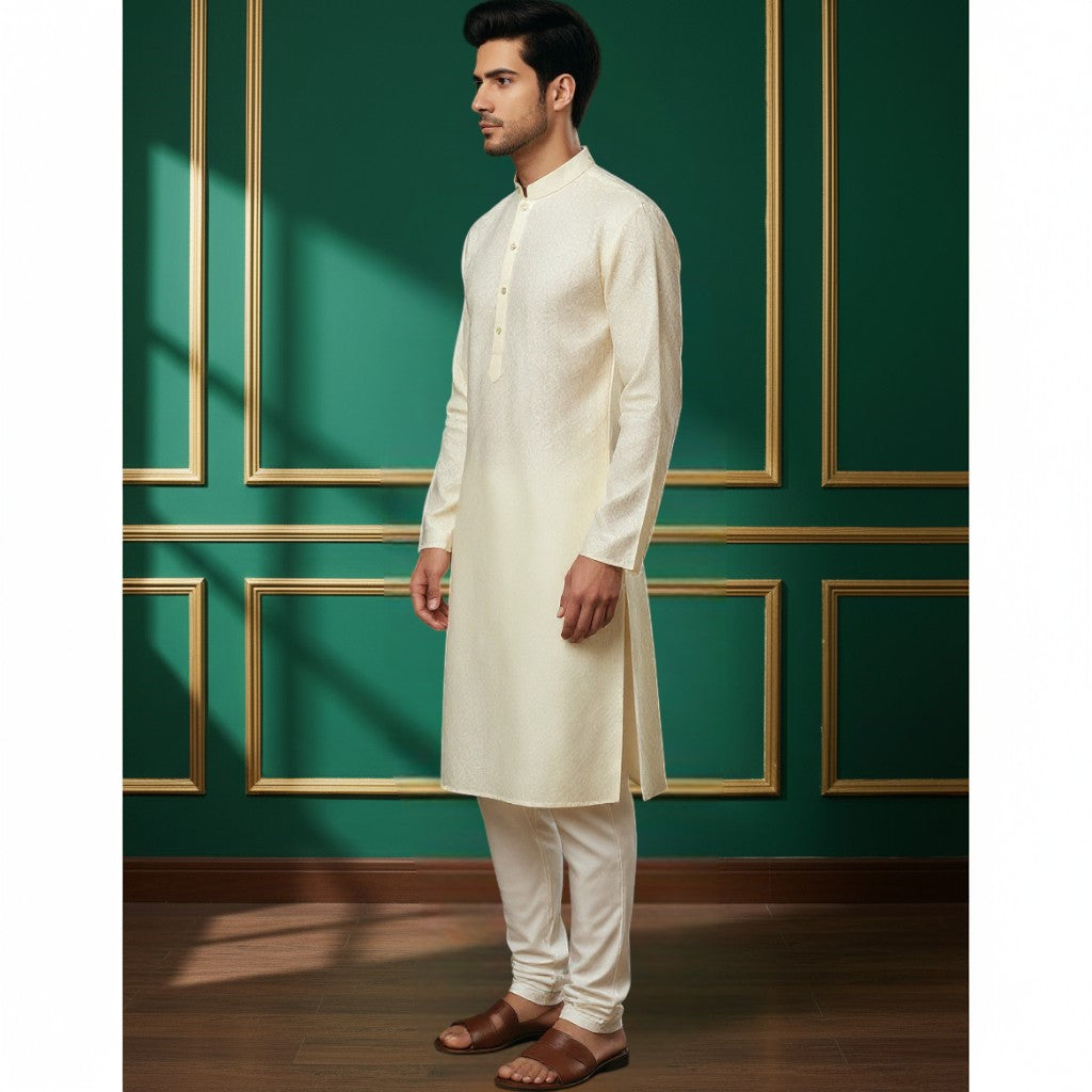 Tattva Men Floral Embossed Kurta Pyjama