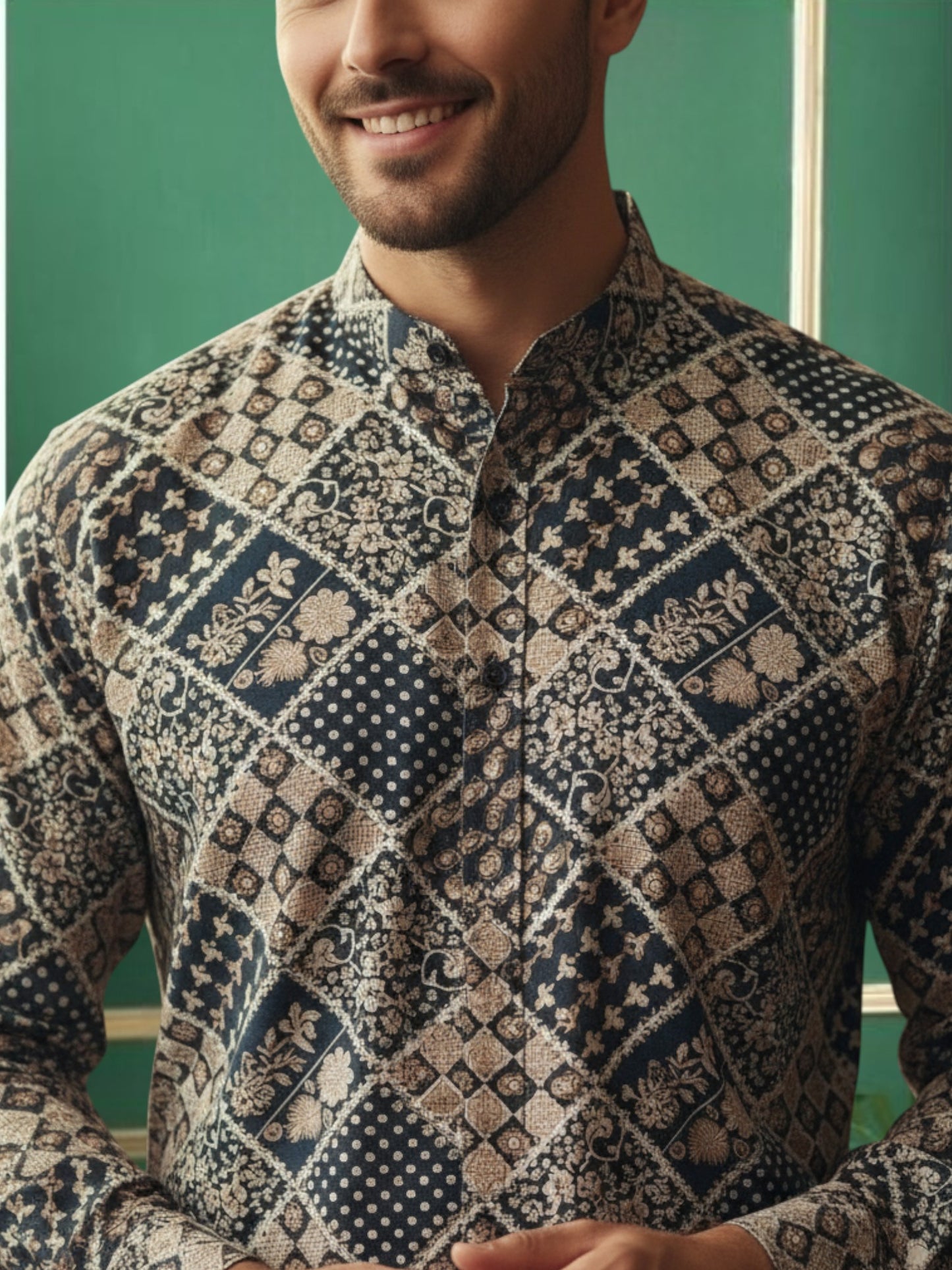 Tattva Men Printed Super Short Kurta