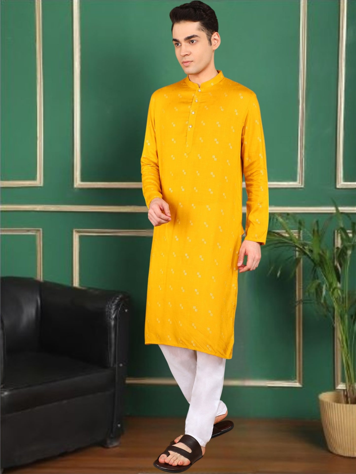 Tattva Men Geometric Printed Kurta Pyjama Set