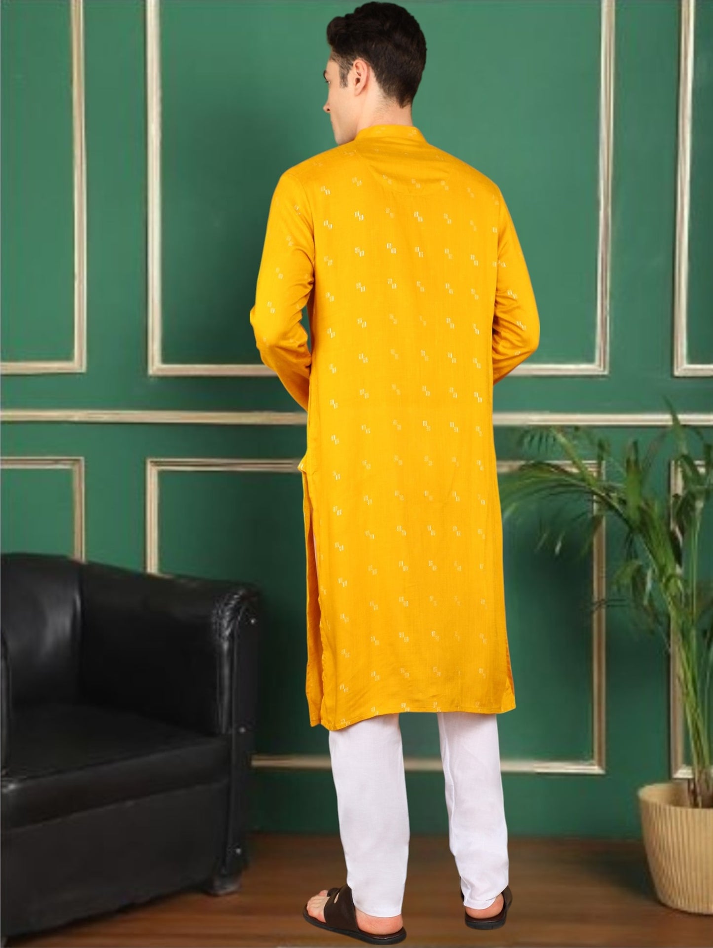 Tattva Men Geometric Printed Kurta Pyjama Set