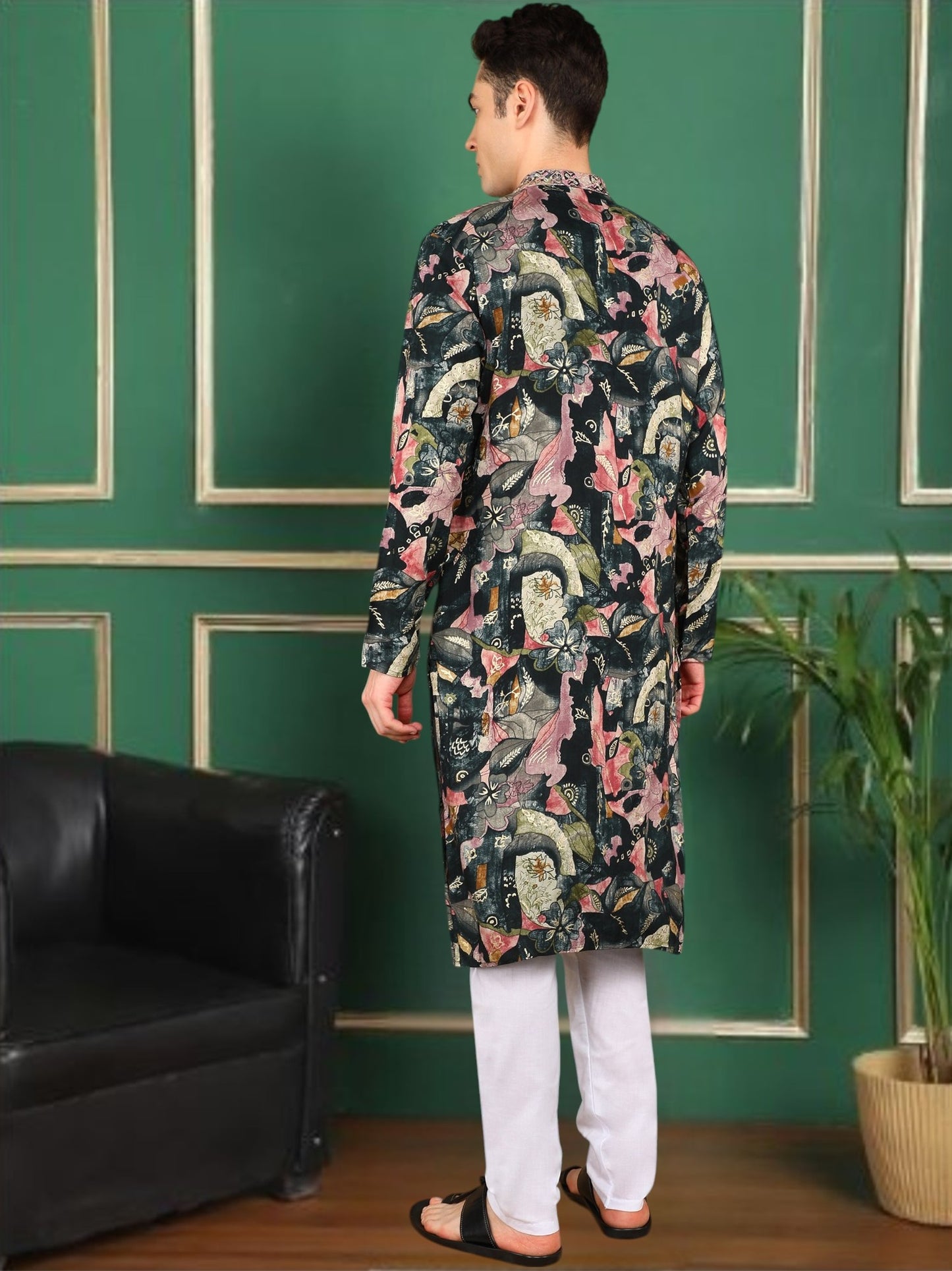 Tattva Men Abstract Printed Kurta Pyjama Set