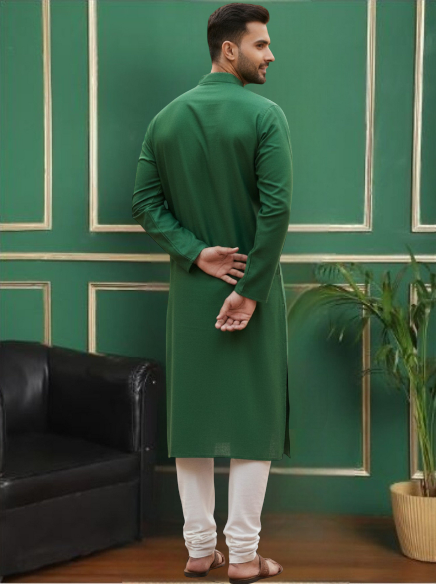 Tattva Men Solid Opaque Cotton Kurta Pyjama Set