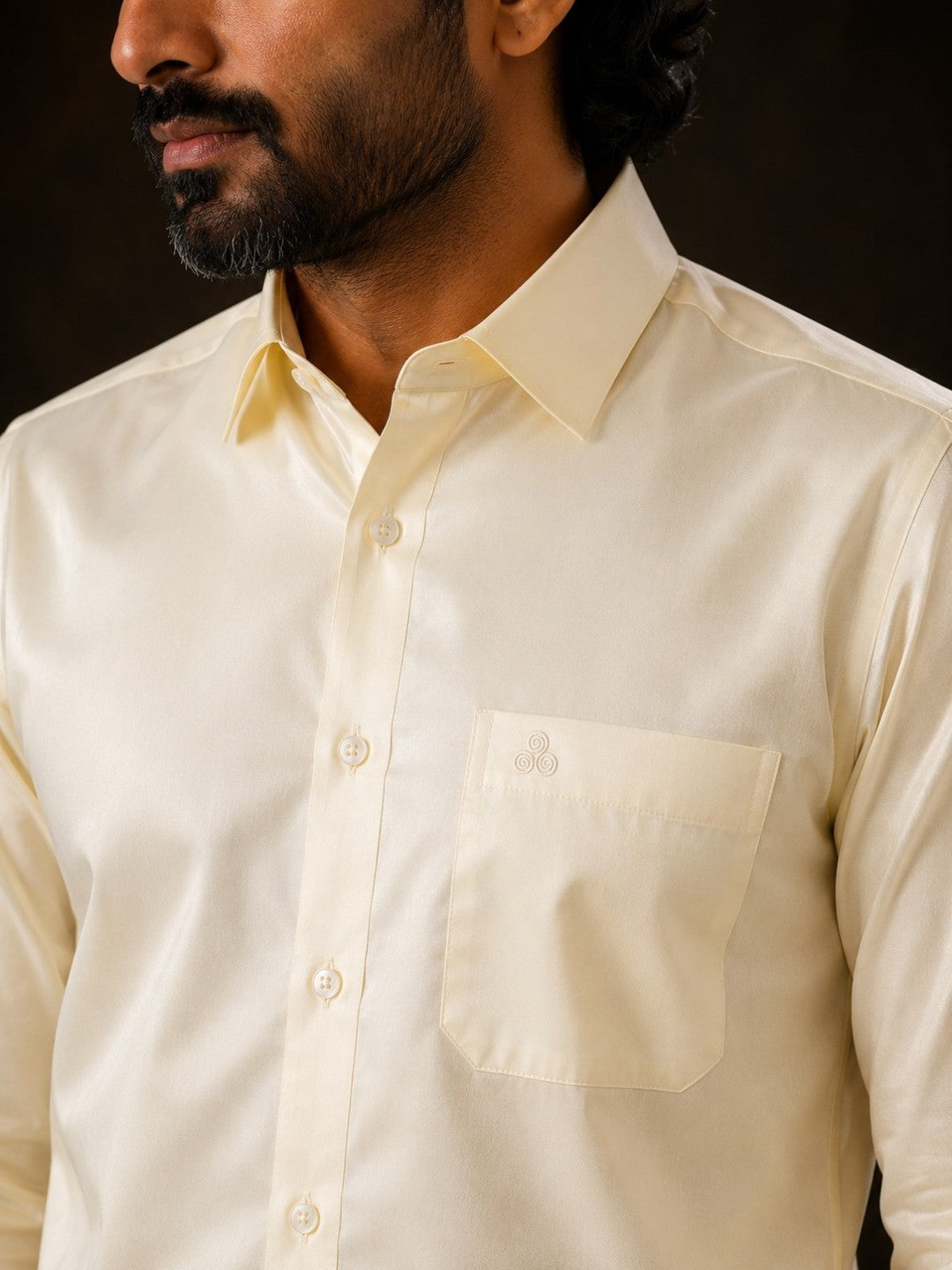 Tattva Mens White Colour Solid Party Shirt
