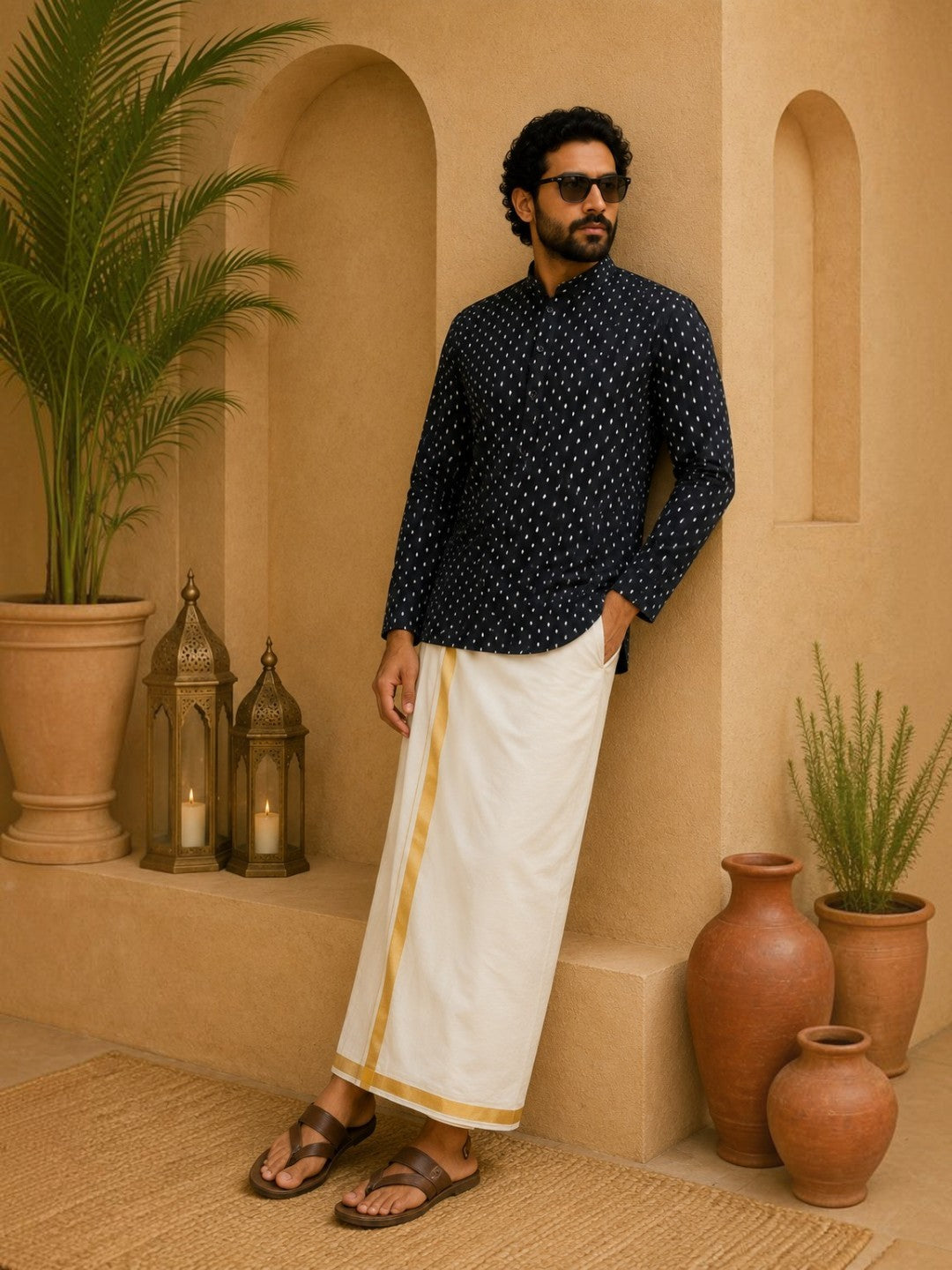 Tattva Woven Design Thread Work Super Short Kurta