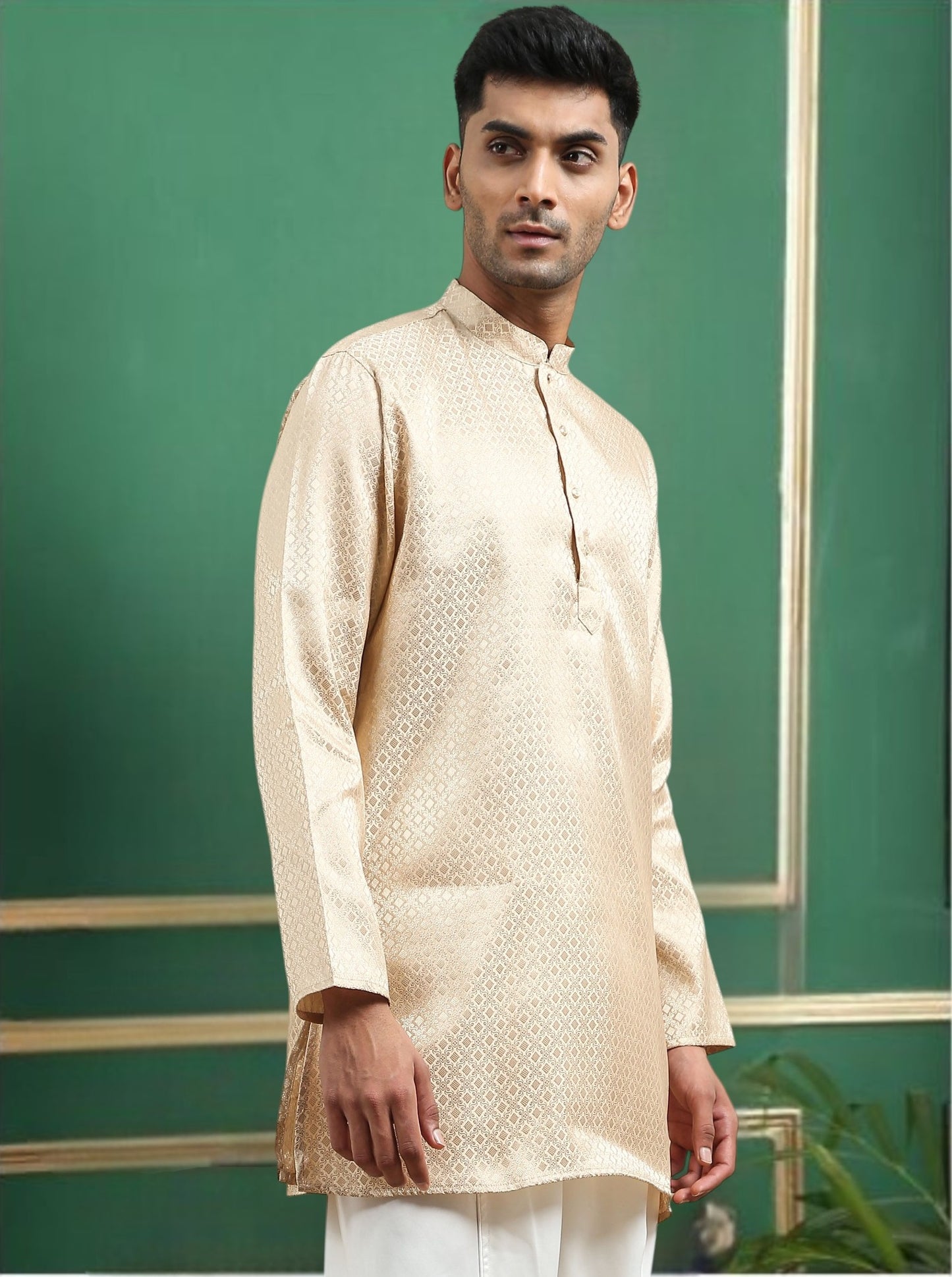 Tattva Mellow Toned brocade Polyster Short Kurta