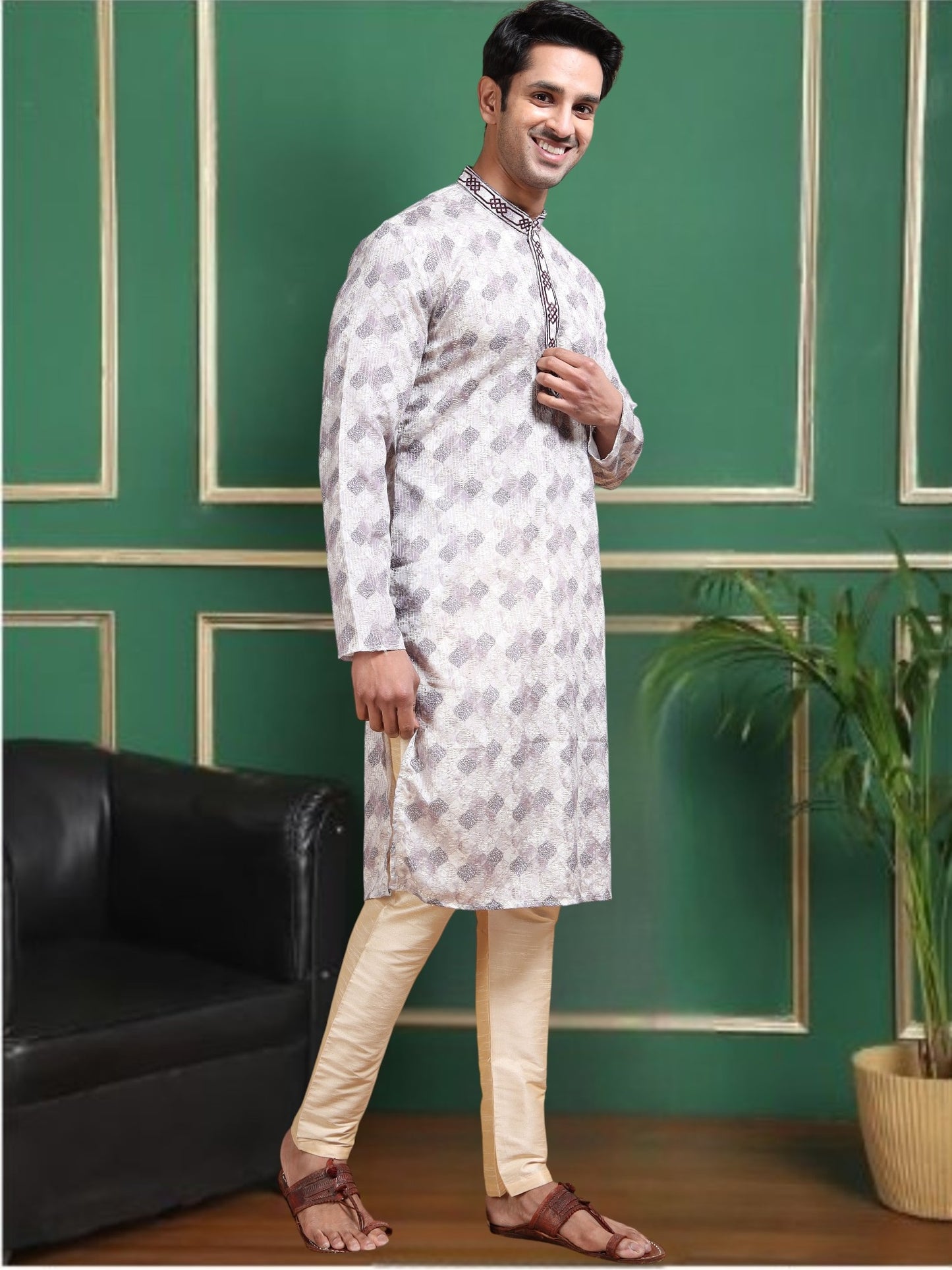 Tattva Men Empire Sequinned Kurta with Pyjamas