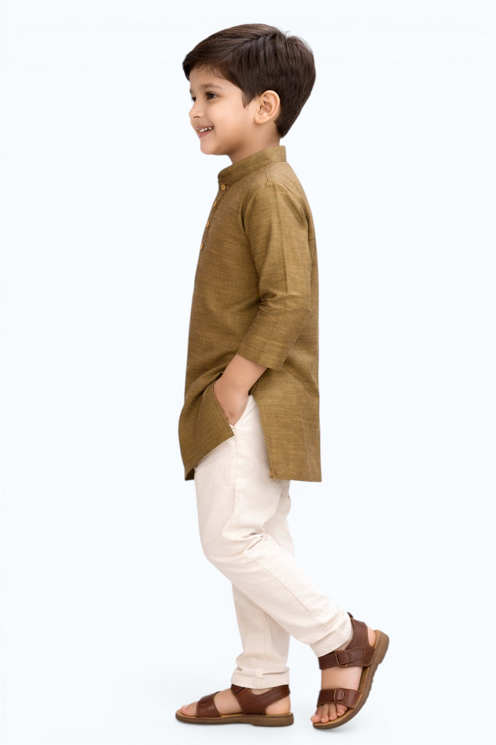 TATTVA Boys Cotton Solid Ethnic Kurta