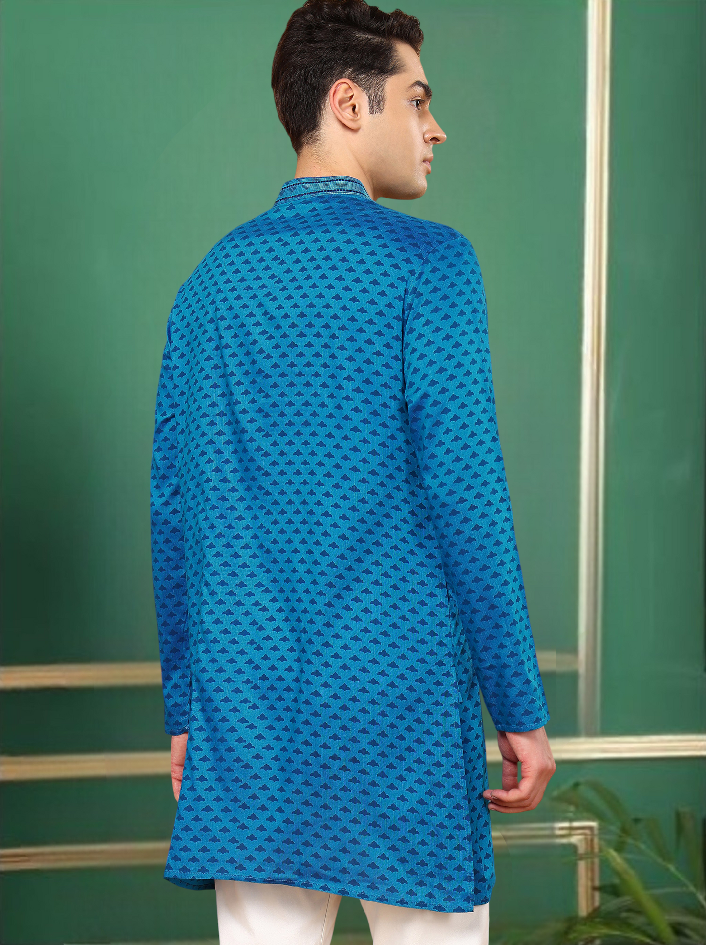 Tattva Men Geometric Printed Short Kurta