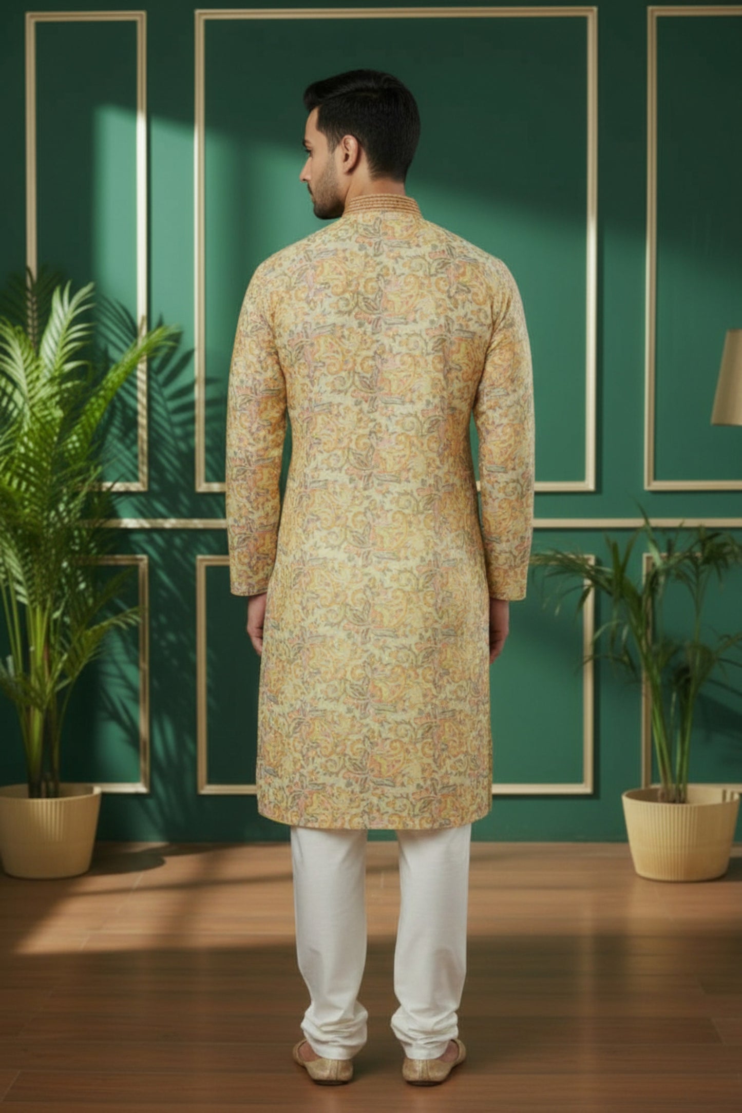 Tattva Men Applique Threadwork Short Kurta