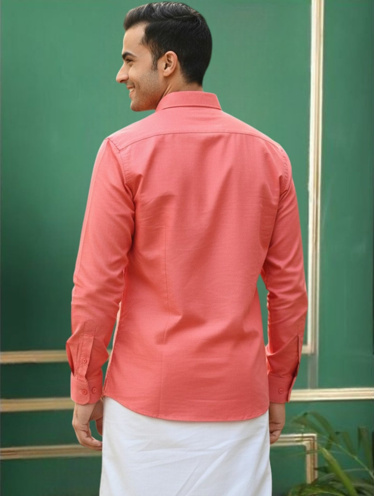 Tattva Men Regular Fit Solid Cut Away Collar Casual Shirt