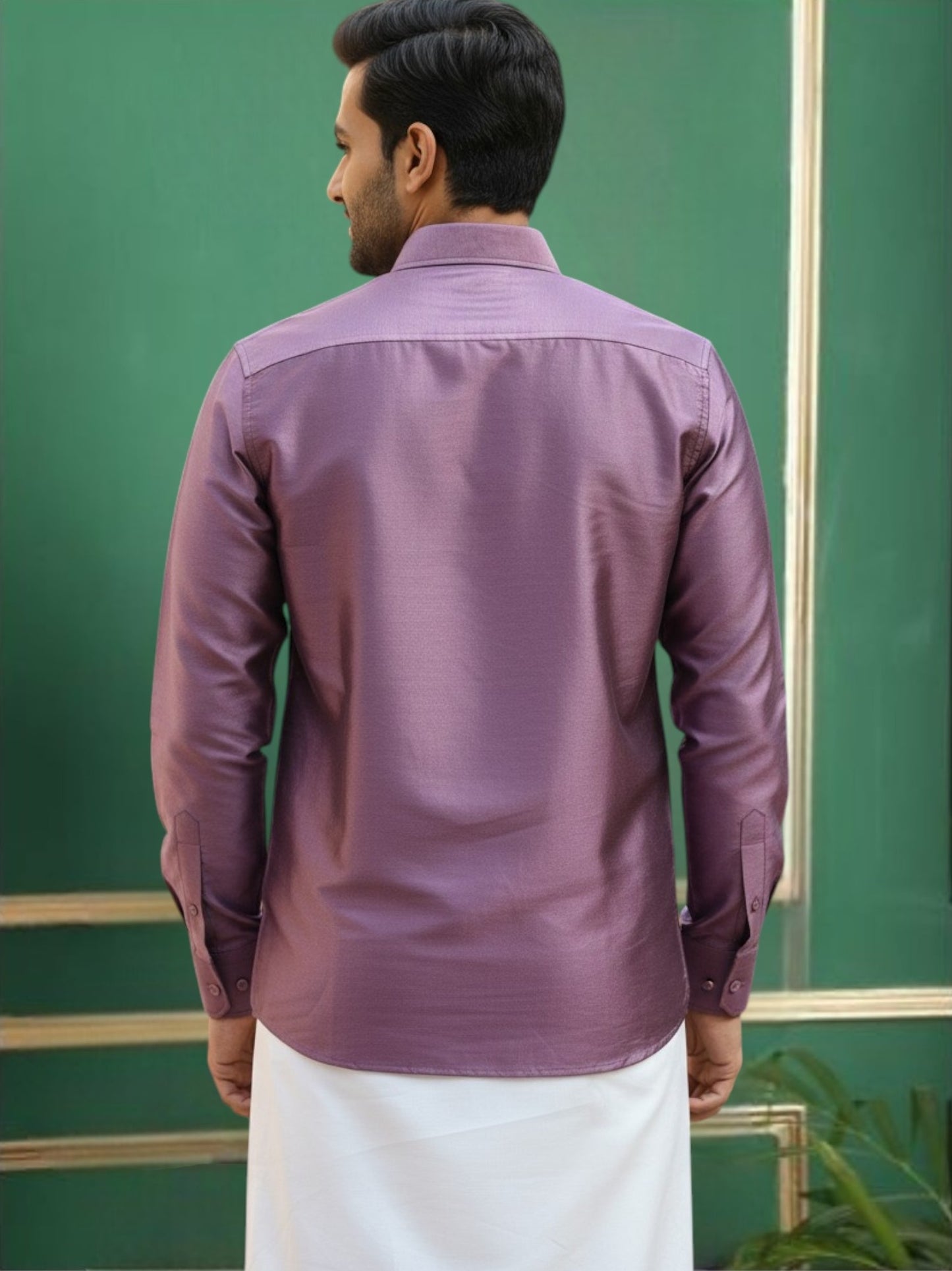 Tattva Mens Purple Solid Shirt
