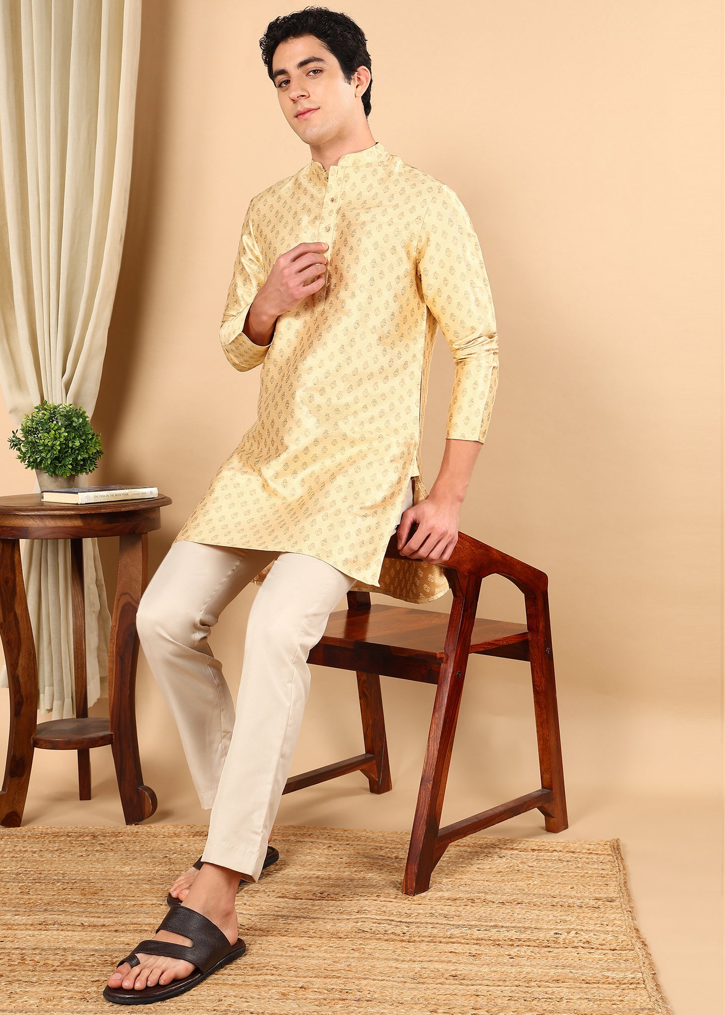 Tattva Men Ethnic Motifs Printed Short Kurta