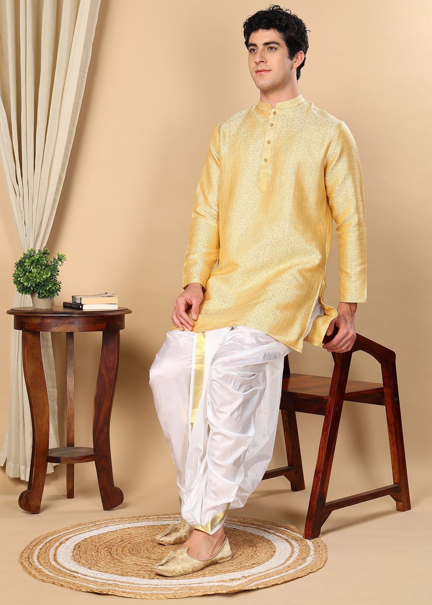 Tattva Ethnic Motifs Printed Mandarin Collar Straight Kurta