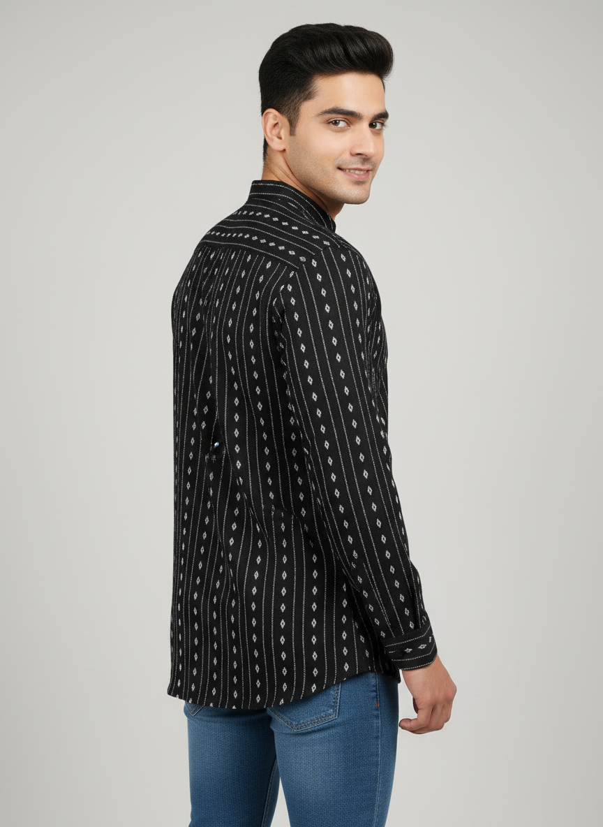 Tattva Woven Design Thread Work Super Short Kurta