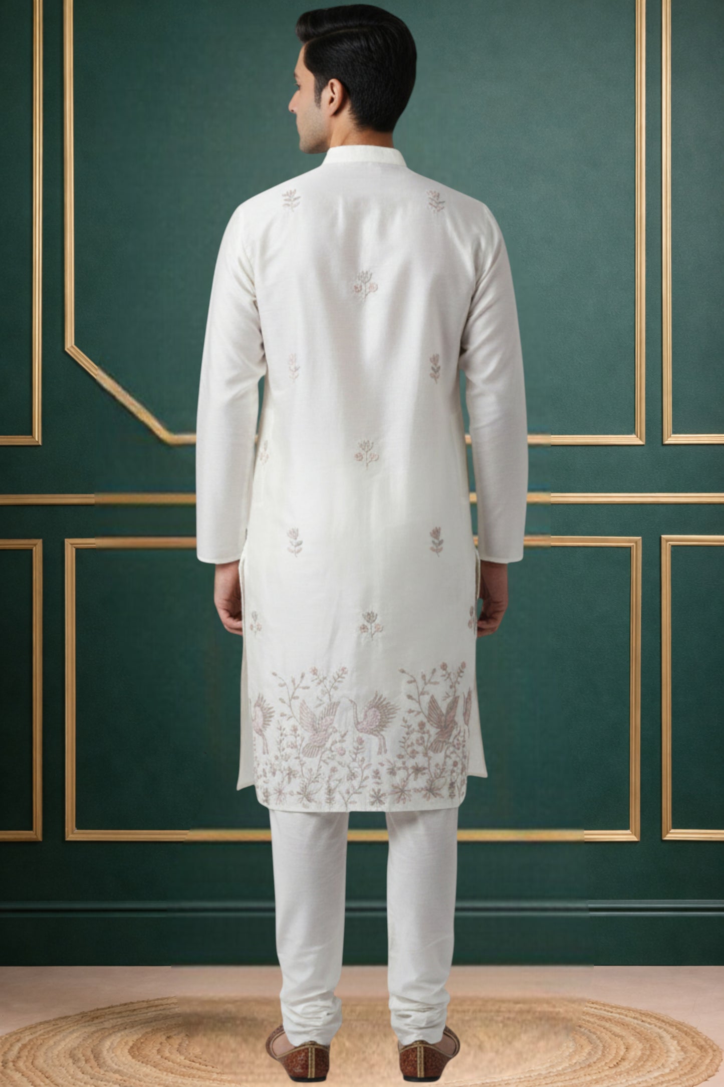 Tattva Men Embroidered Threadwork Kurta with Pyjama