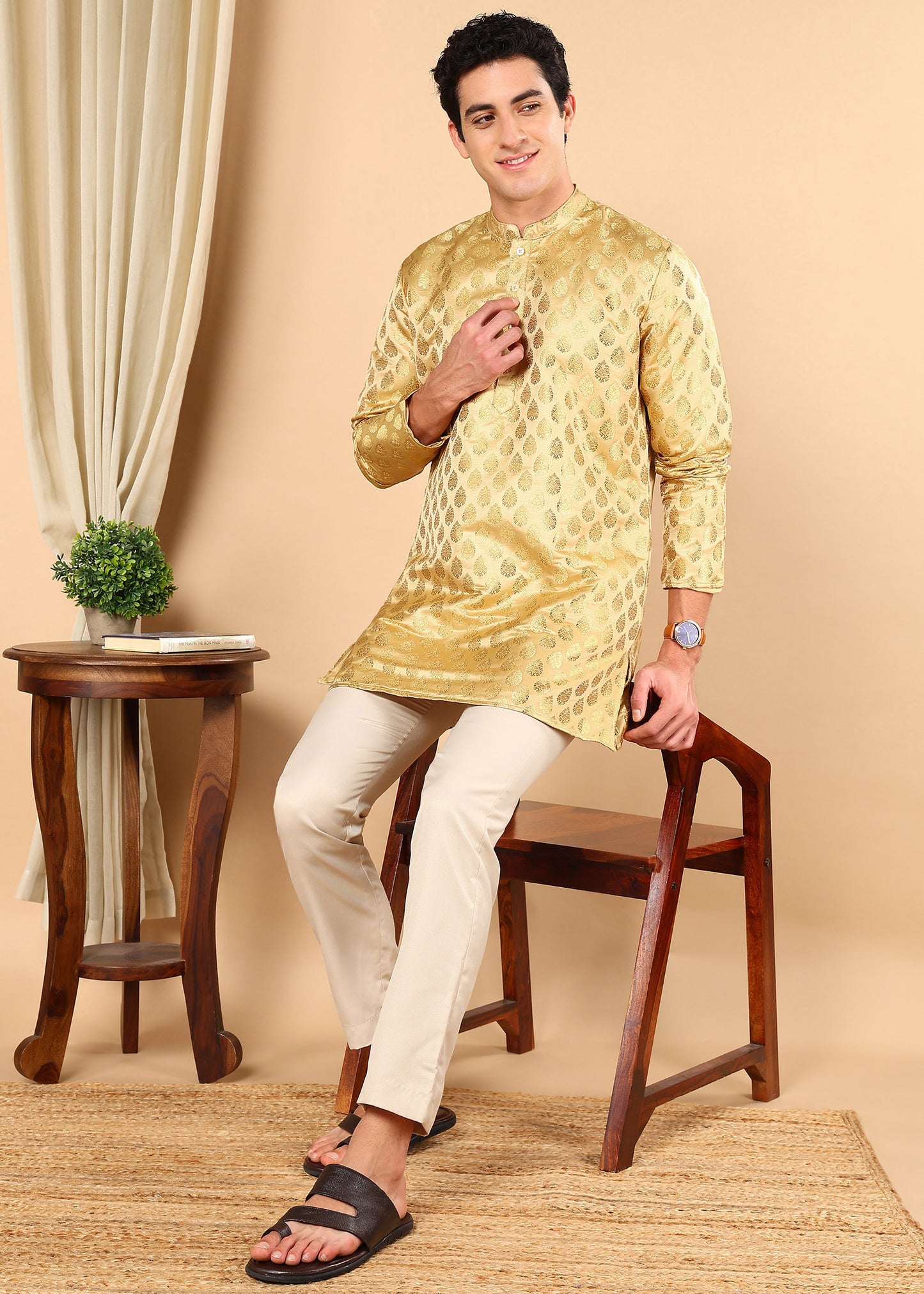 Tattva Men Ethnic Motifs Printed Short Kurta