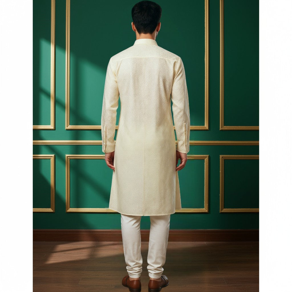 Tattva Men Floral Embossed Kurta Pyjama