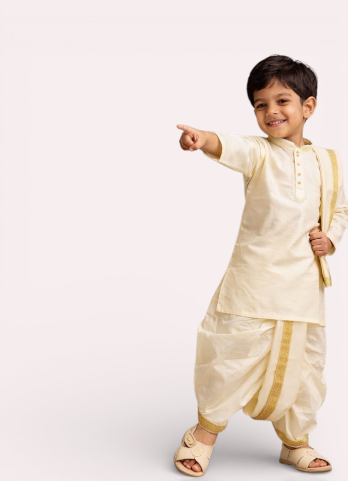 Tattva Boys Art Silk Kurta Dhoti Set