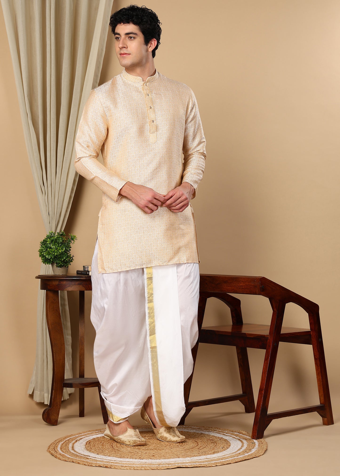 Tattva Ethnic Motifs Printed Mandarin Collar Straight Kurta