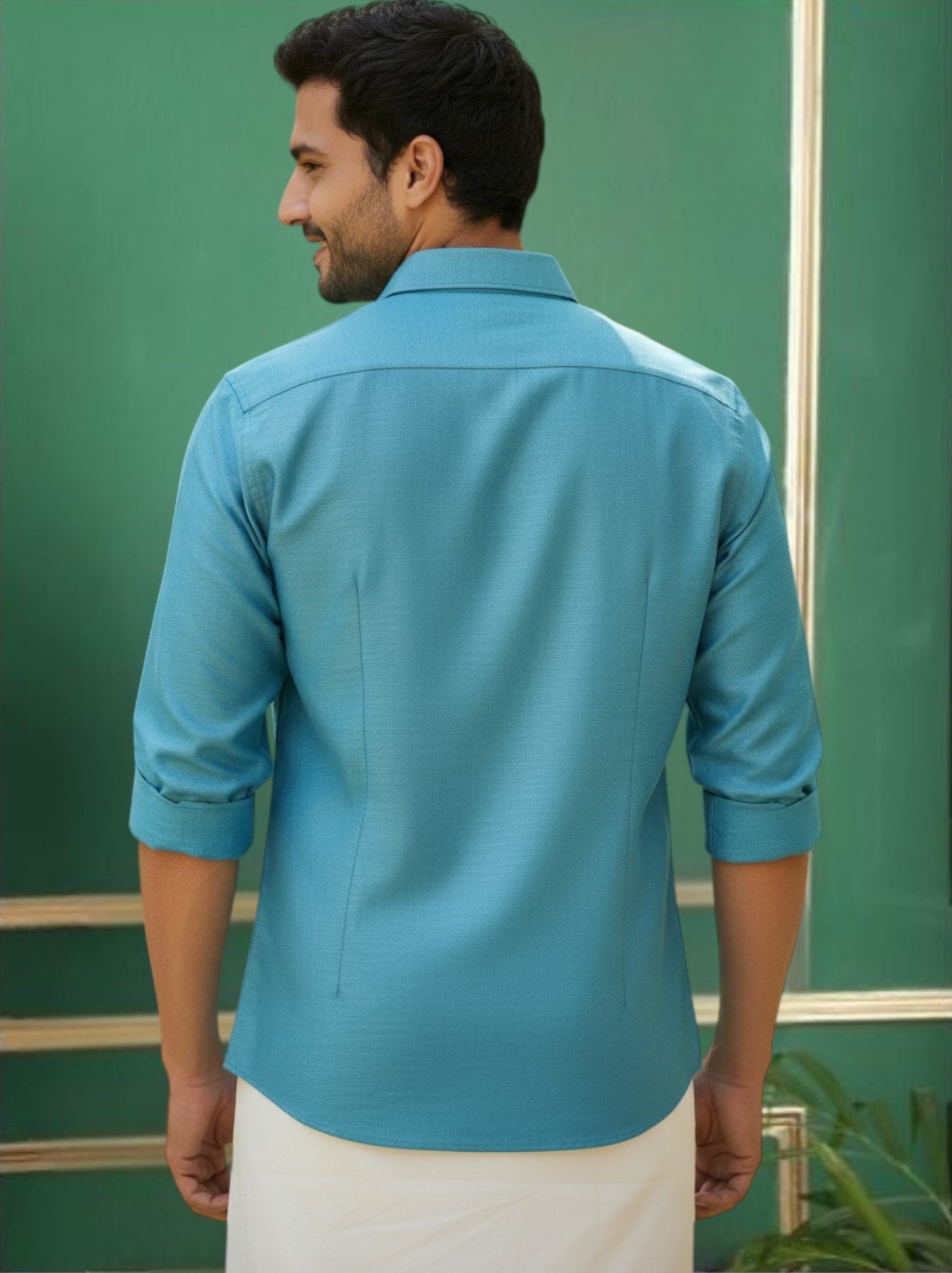 Tattva Men Slim Fit Solid Cut Away Collar Formal Shirt
