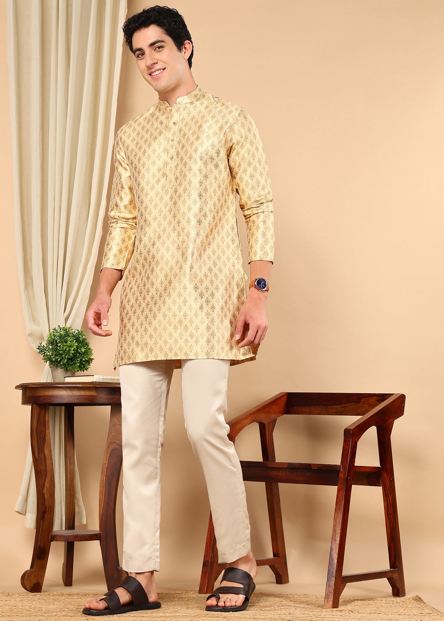 Tattva Men Ethnic Motifs Printed Short Kurta