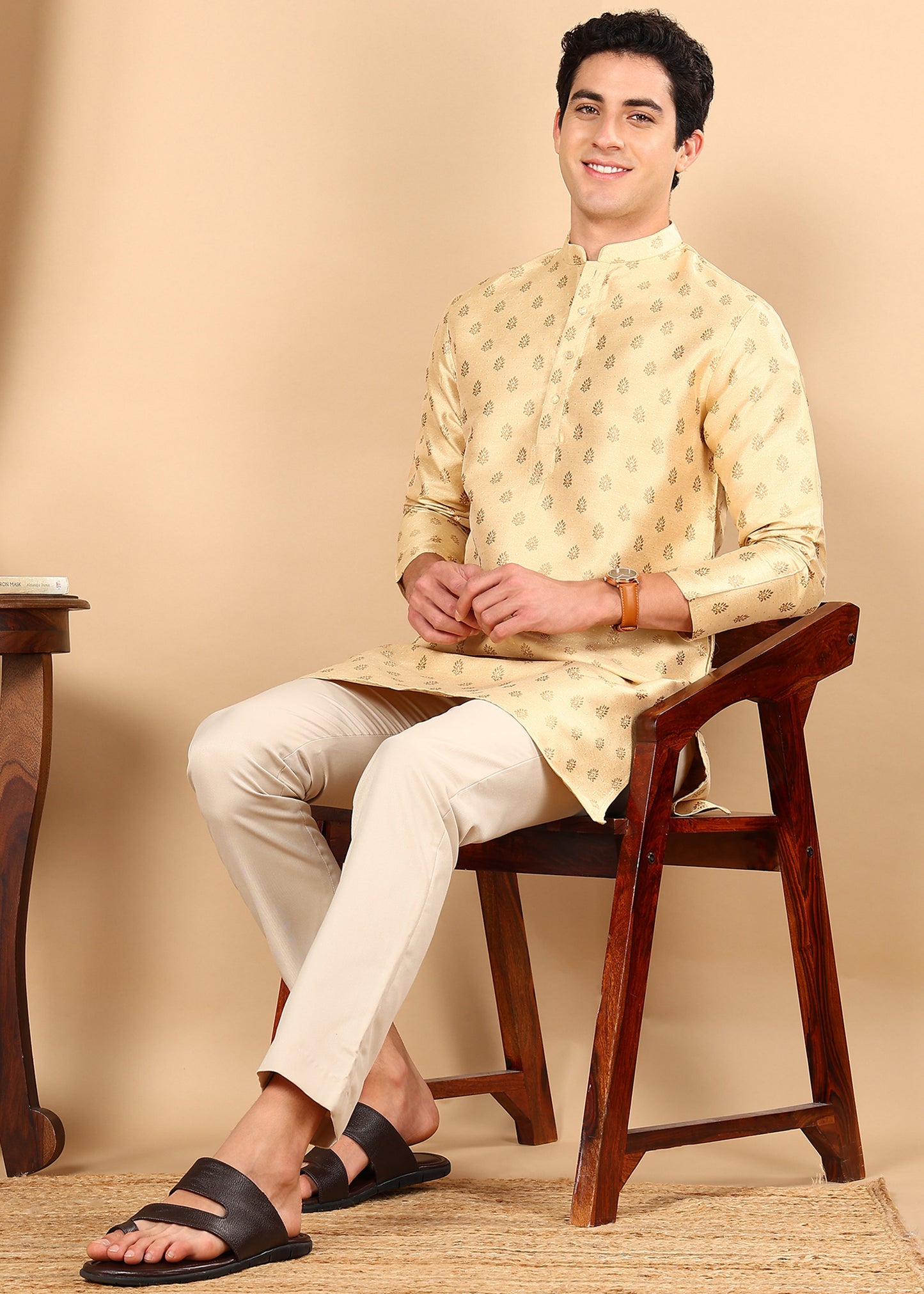 Tattva Men Ethnic Motifs Printed Short Kurta