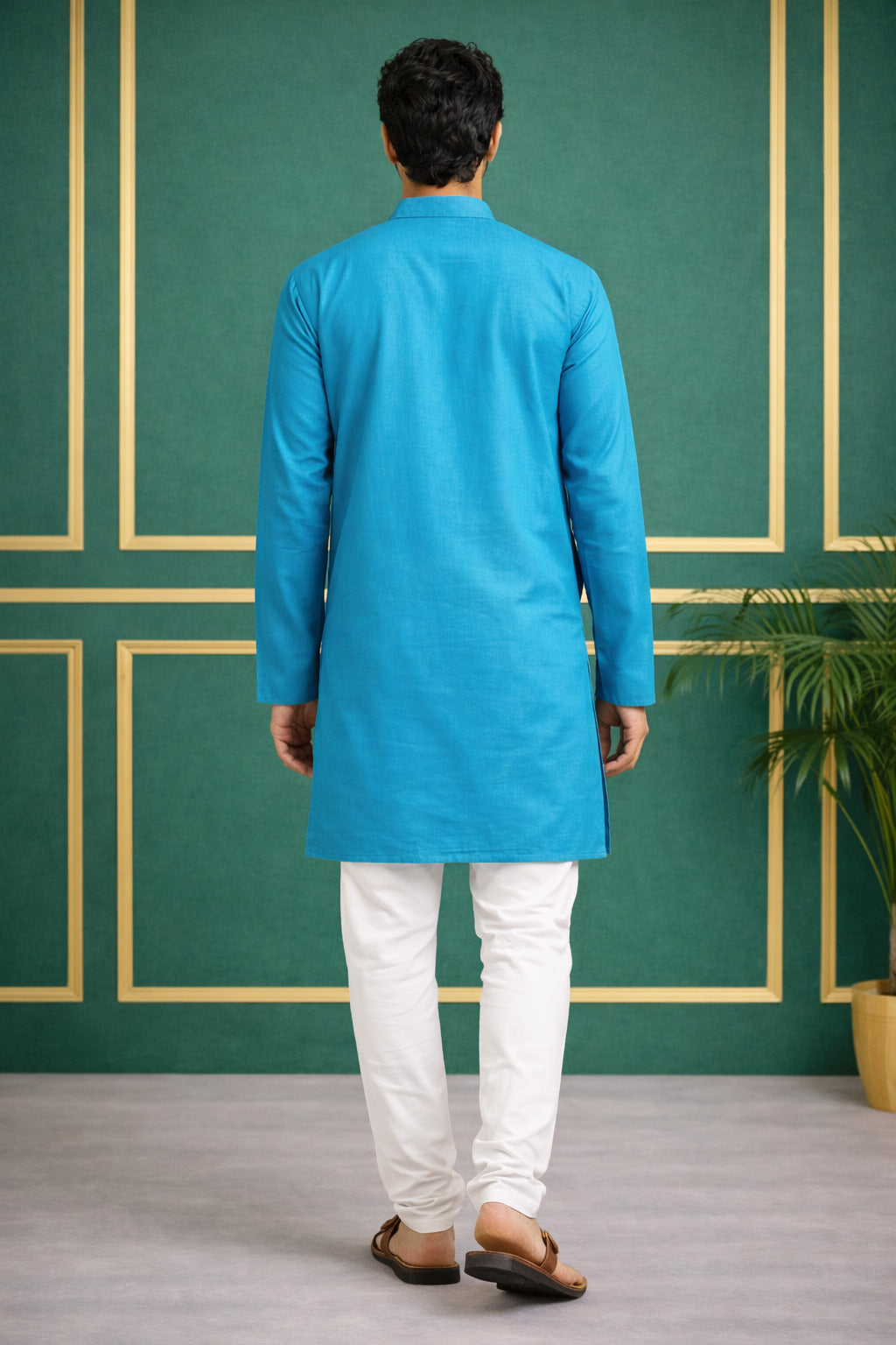 Tattva Men Premium Cotton Solid Straight Kurta